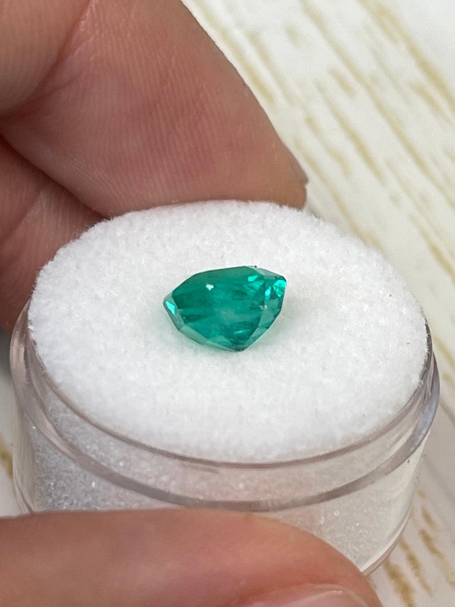 Octagon-Cut 2.31 Carat Bluish Green Colombian Emerald