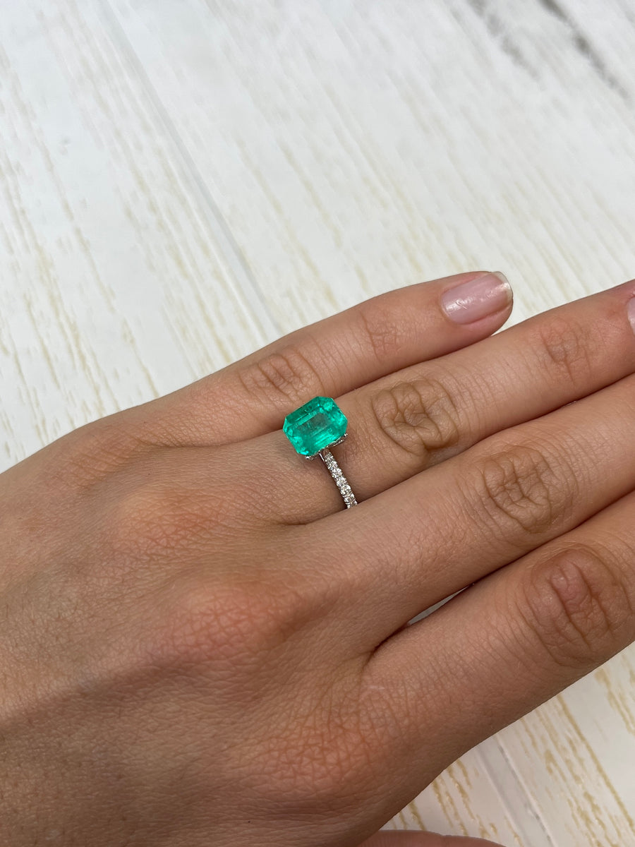 2.93 Carat 9x8 Stunning Natural Loose Colombian Emerald- Emerald Cut