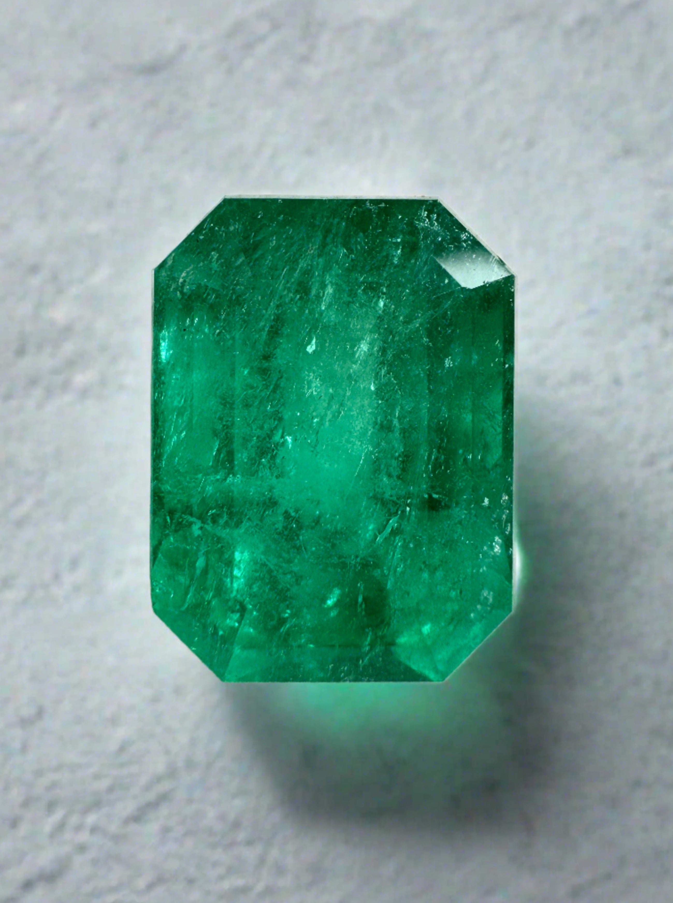 7.64 Carat 13x10 Loose Colombian Emerald- Emerald Cut - JR Colombian Emeralds