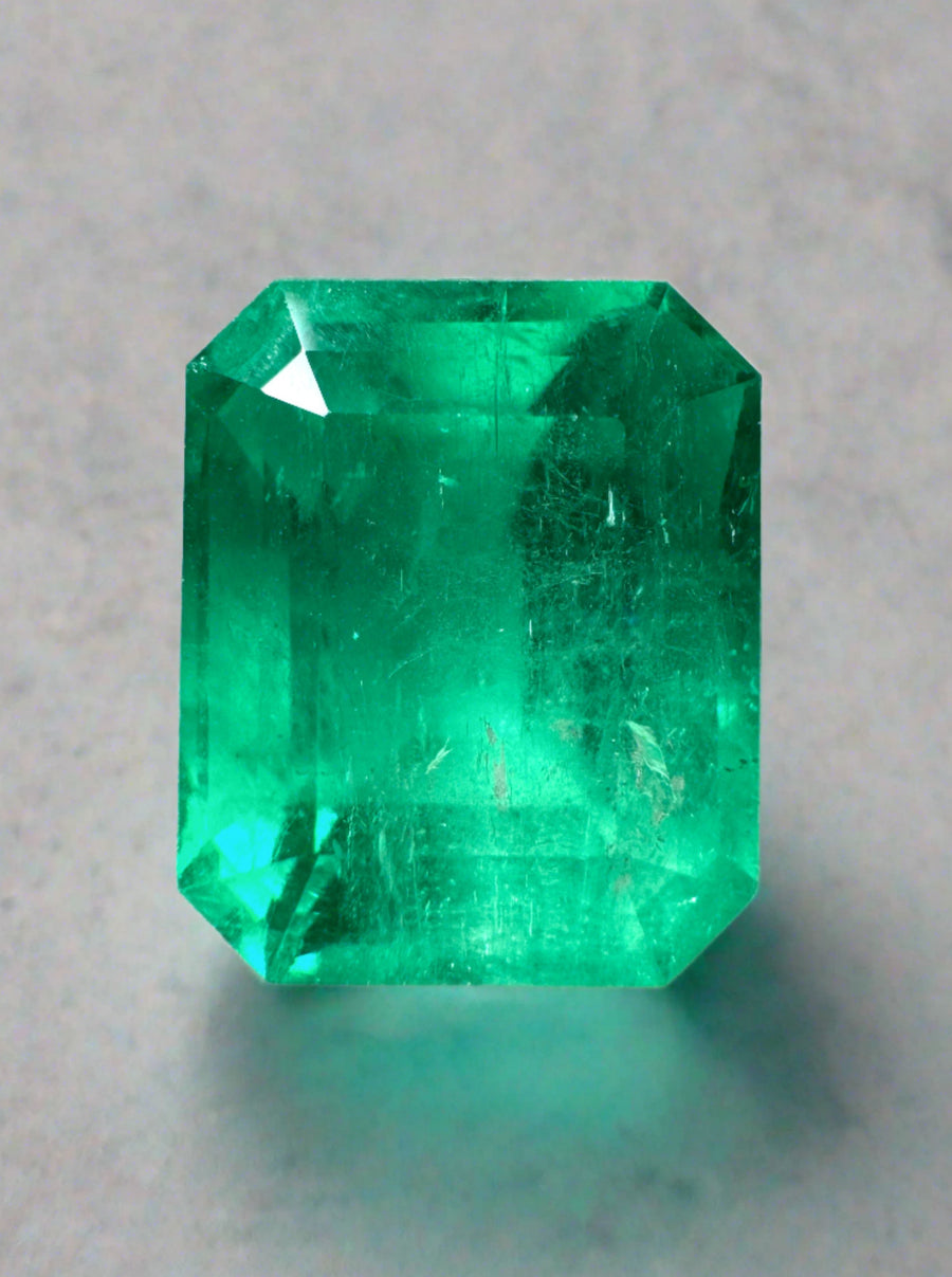 7.81 Carat 12x10 Loose Colombian Emerald- Emerald Cut