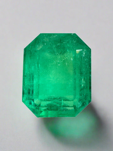 8.46 Carat 13x11 Classic Green Emerald Cut Loose Colombian Emerald-Emerald Cut