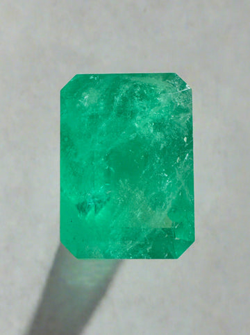 8.84 Carat Green Natural Loose Colombian Emerald-14.5mm x 1.5mm Emerald Cut