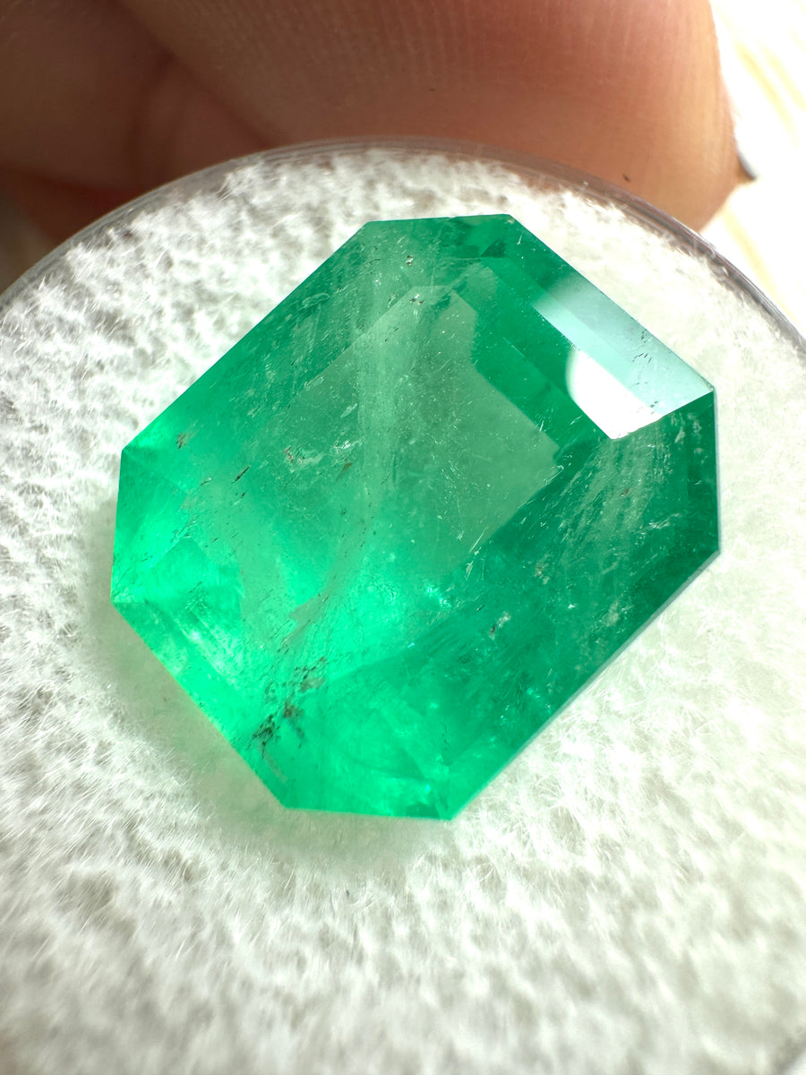 9.66 Carat 14x12 Medium Emerald Cut Loose Colombian Emerald-Emerald Cut