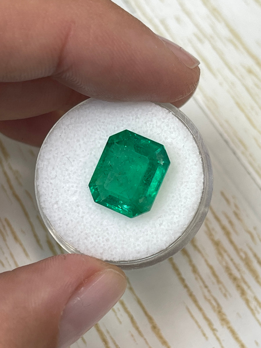 6.23 Carat 13x11 Muzo Green Emerald Cut Loose Colombian Emerald-Emerald Cut