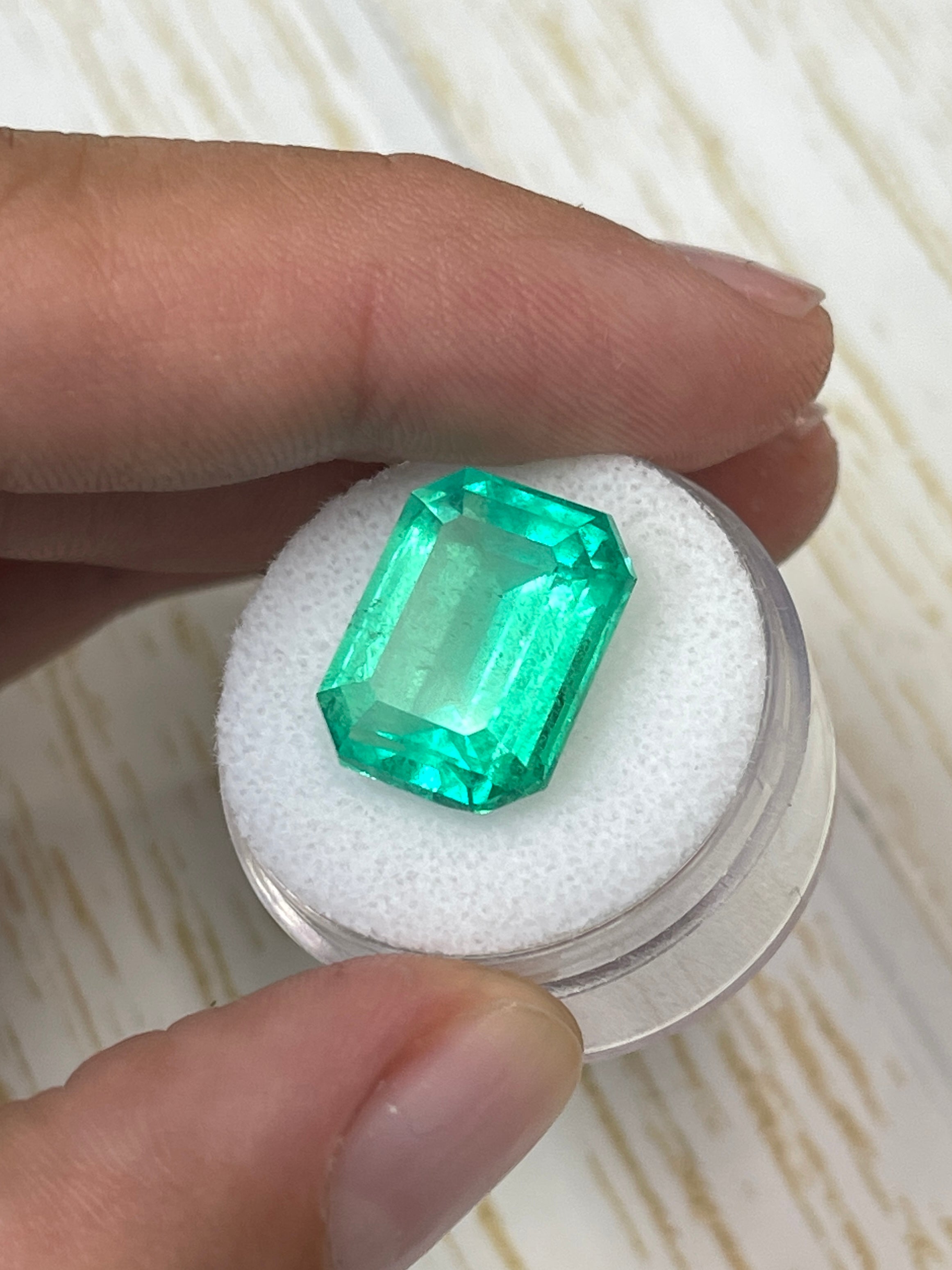 Natural Colombian Emerald - 16x12 Classic Emerald Cut, 12.12 Carat Minor Oil Loose Gem