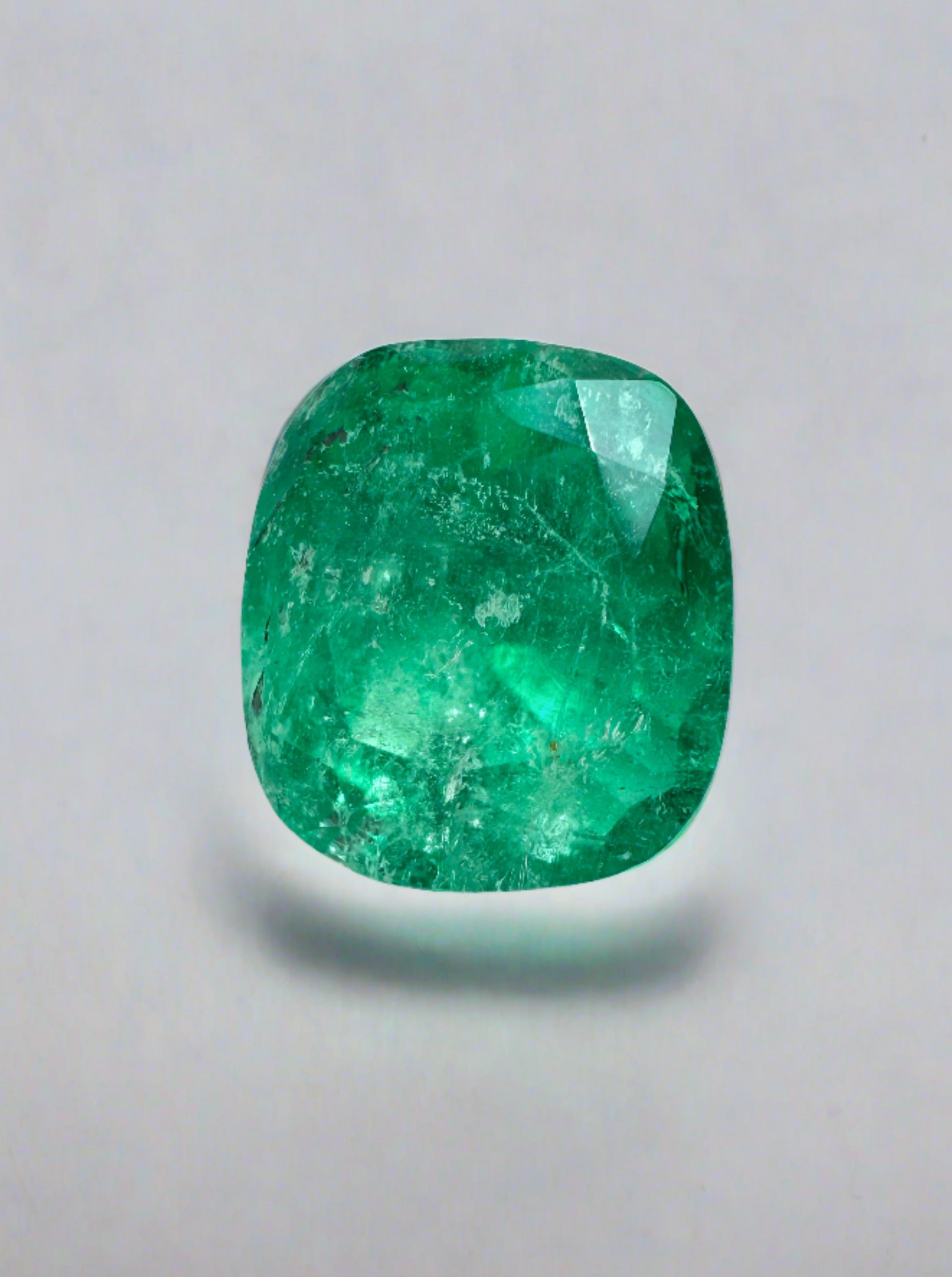 1.69 Carat Earthy Natural Loose Colombian Emerald-Cushion Cut - JR Colombian Emeralds