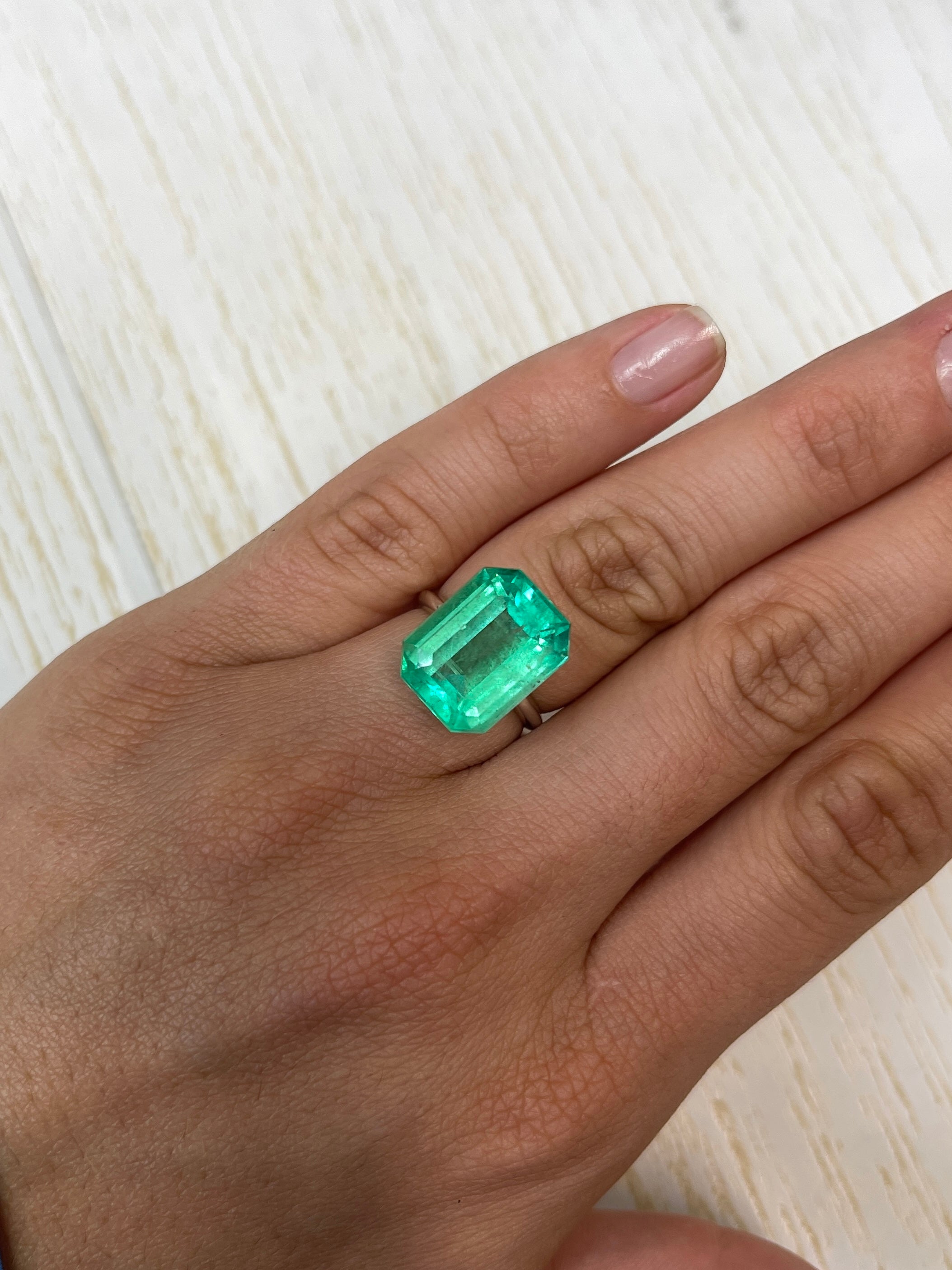 Classic Natural Loose Colombian Emerald - 12.12 Carat Minor Oil, 16x12 Emerald Cut Gem