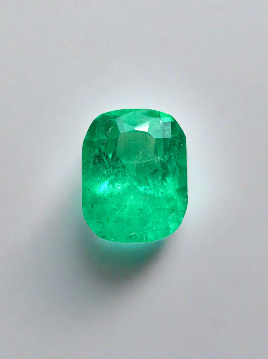 1.73 Carat Spring Green Natural Loose Colombian Emerald-Elongated Cushion Cut