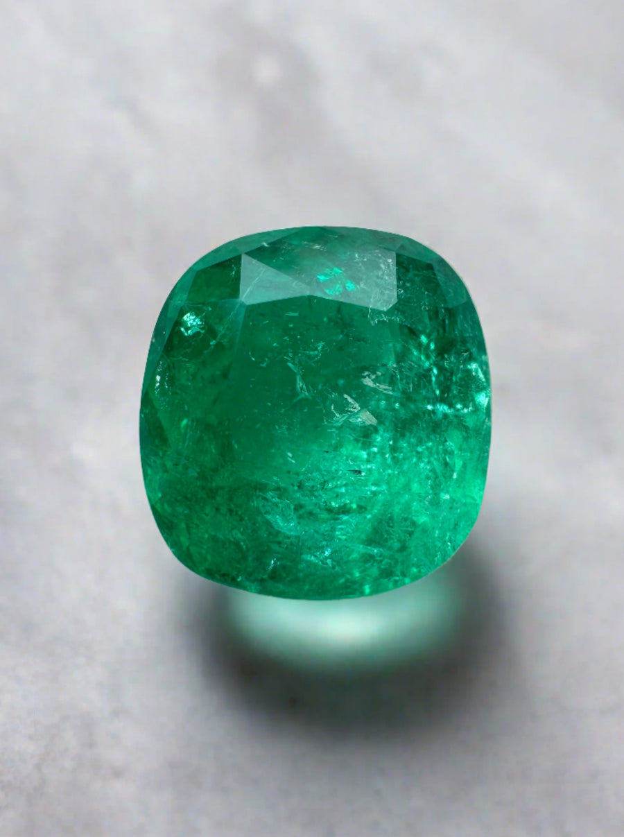 1.81 Carat Intense Green Natural Loose Colombian Emerald-Cushion Cut