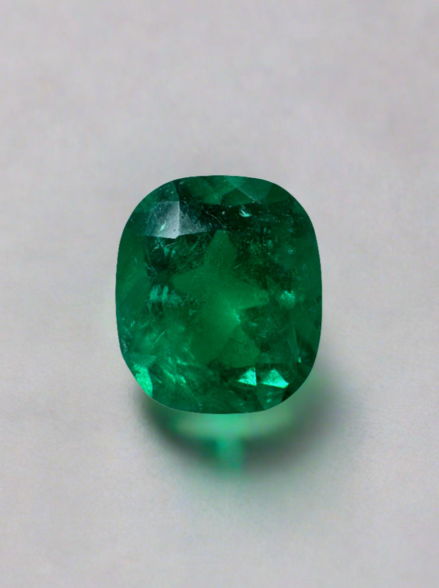 1.94 Carat 8x7 Vivid Muzo Green Natural Loose Colombian Emerald-Cushion Cut