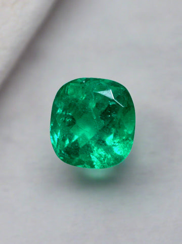 1.96 Carat 7.5x7.5 Muzo Green Natural Loose Colombian Emerald-Cushion Cut