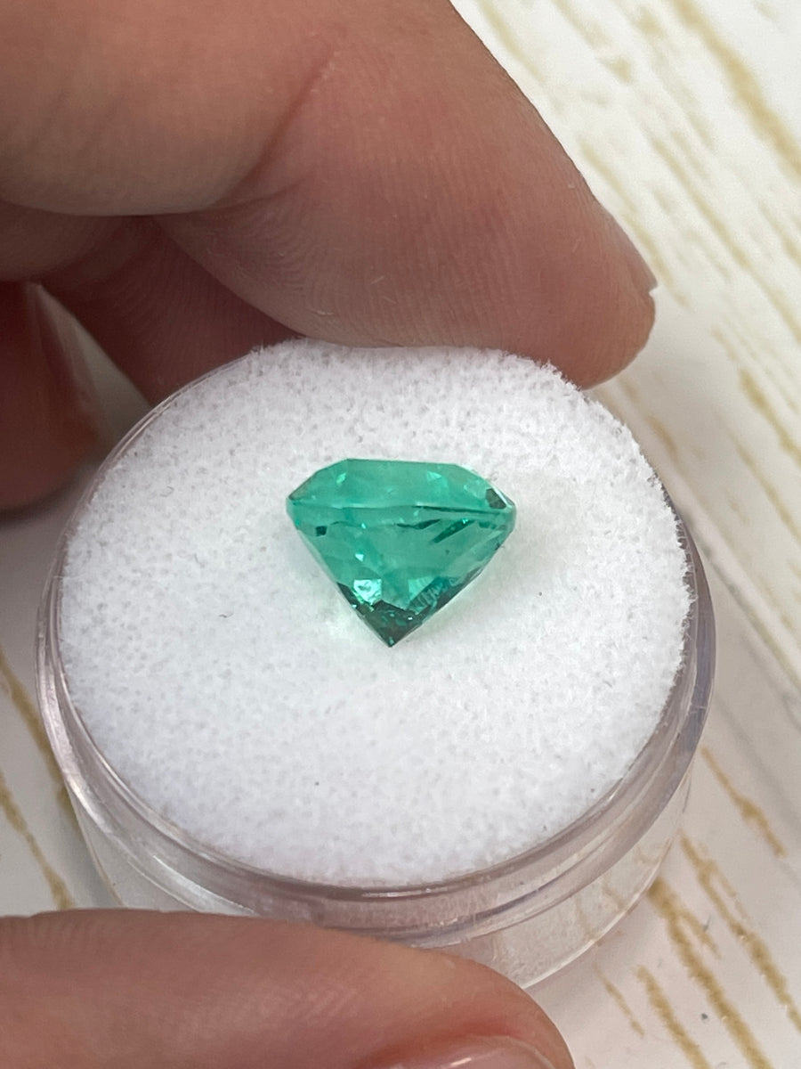 4.22 Carat 10x9 VVS Lustrous Green Natural Loose Colombian Emerald-Cushion Cut