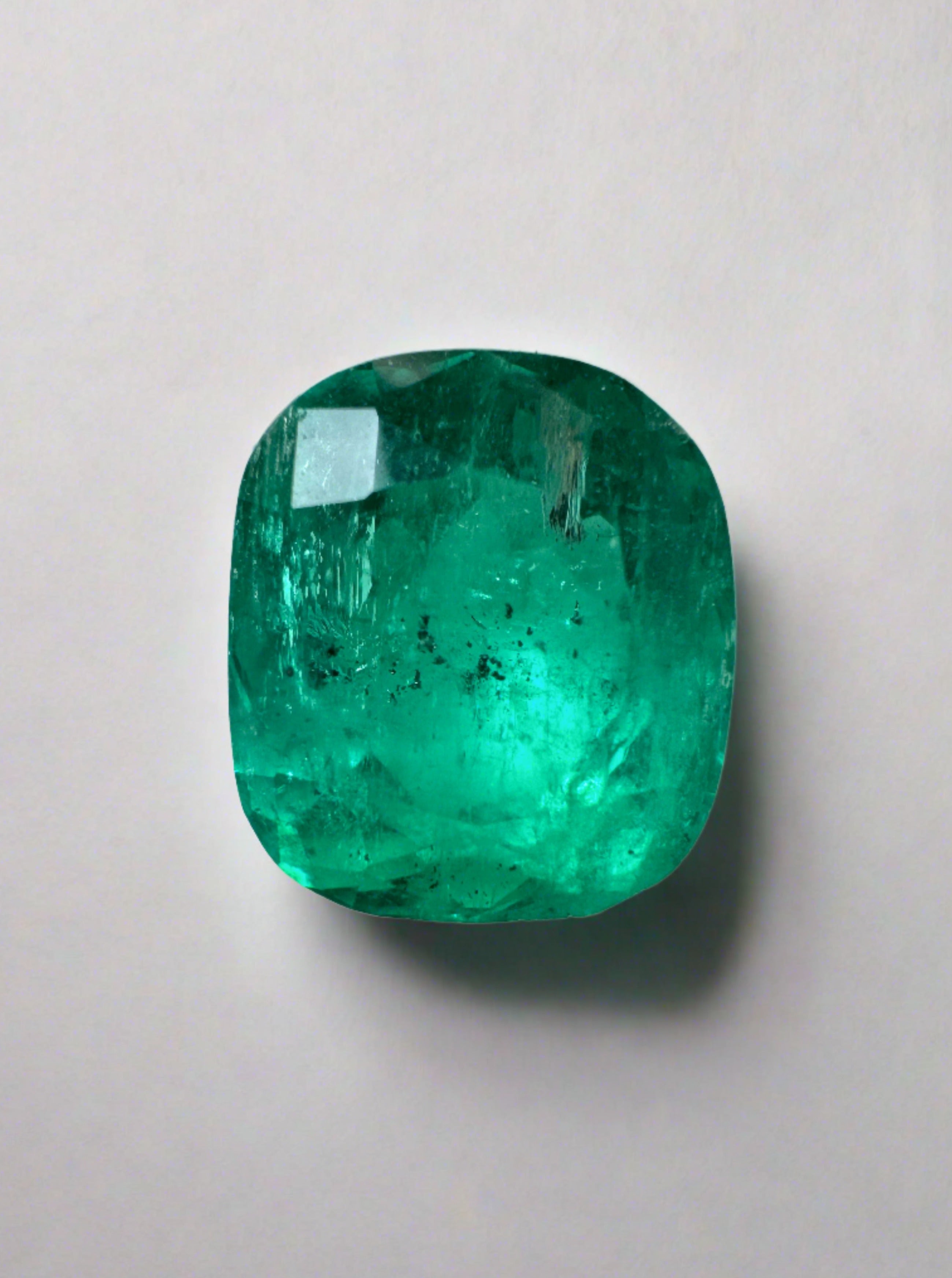 2.20 Carat Medium Dark Green Natural Loose Colombian Emerald-Cushion Cut - JR Colombian Emeralds