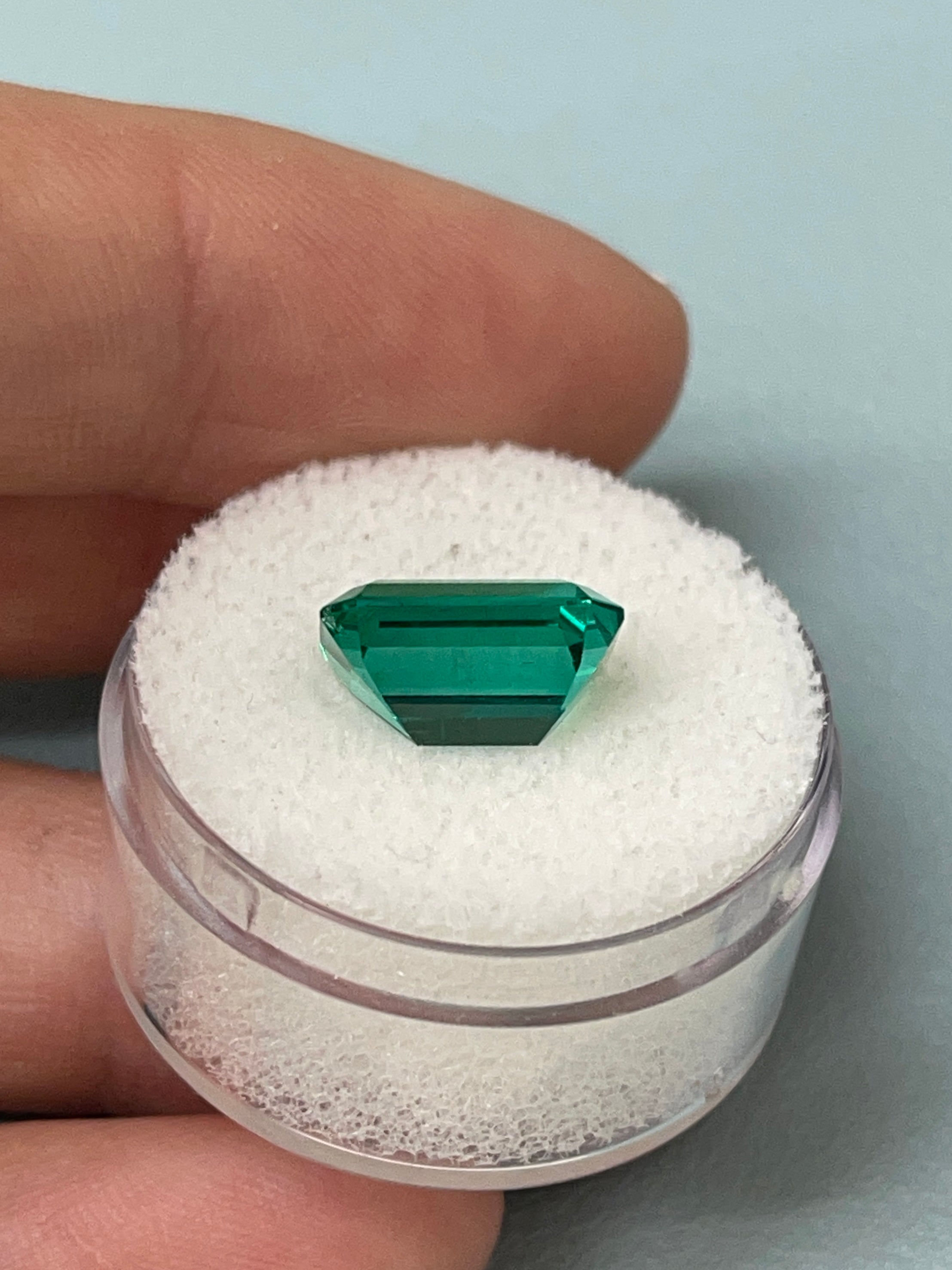 4.10 Carat AAA+ Crystal Clean Vivid Bluish Green Natural Loose Brazilian Emerald