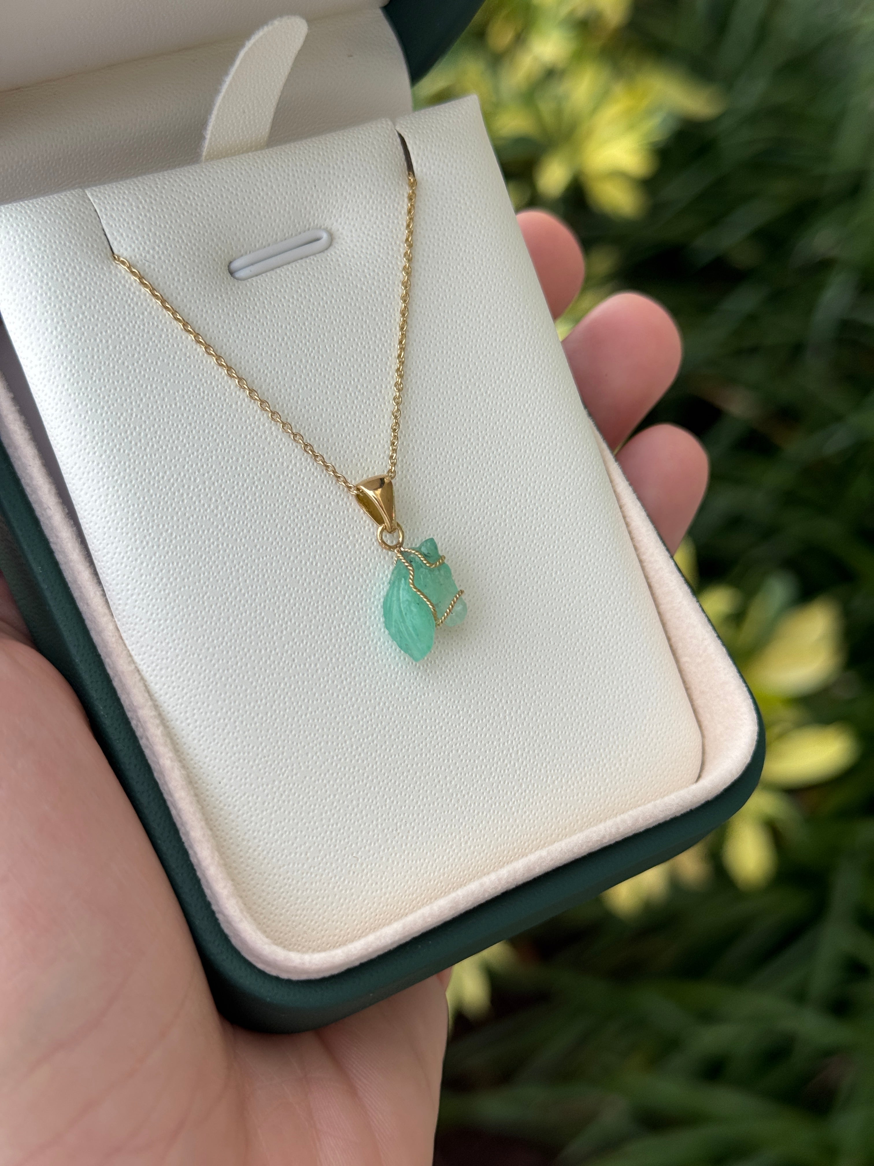 2.79 Carat Chinese New Year- Horse Colombian Emerald 18K Necklace