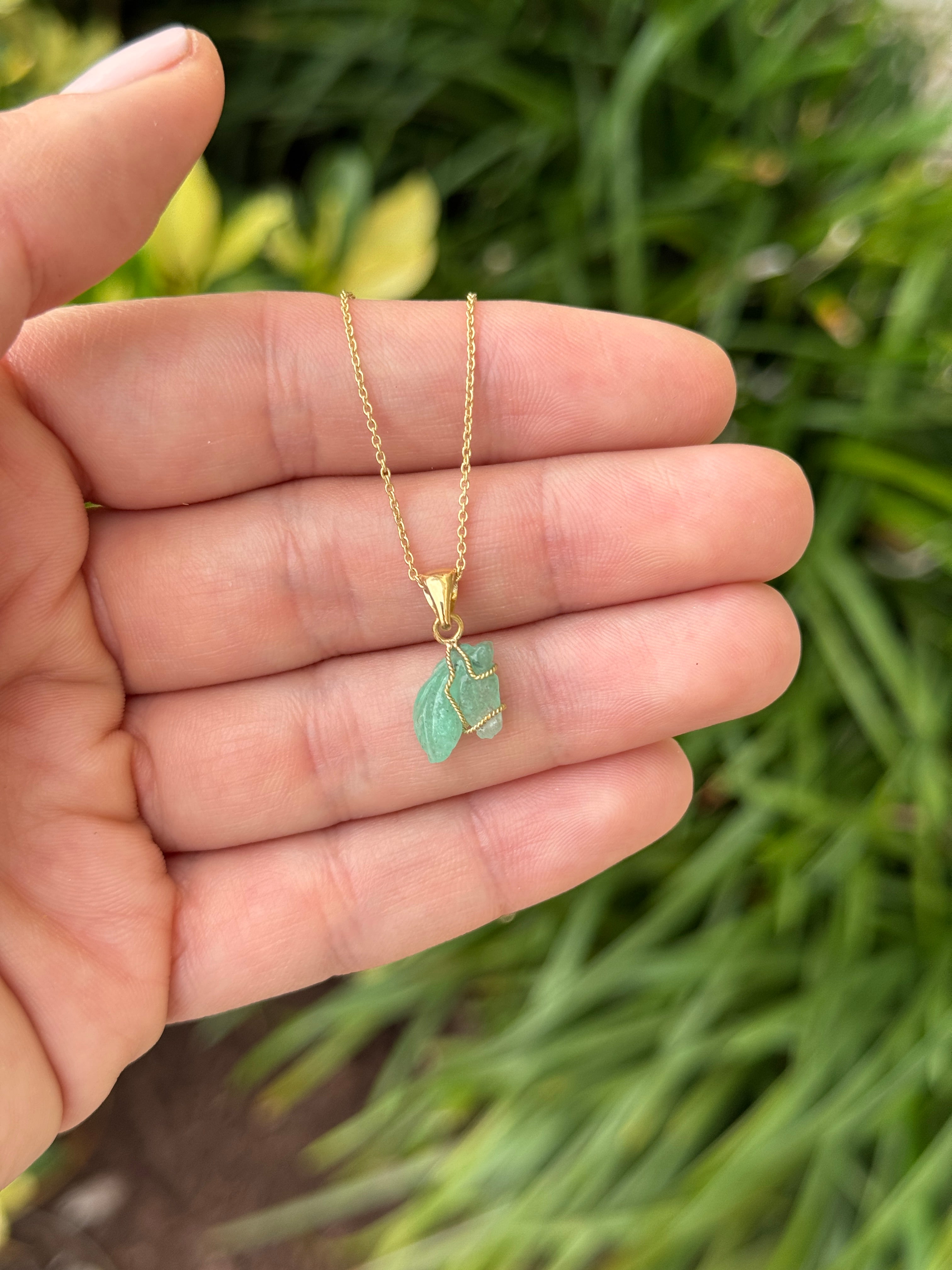 2.79 Carat Chinese New Year- Horse Colombian Emerald 18K Necklace