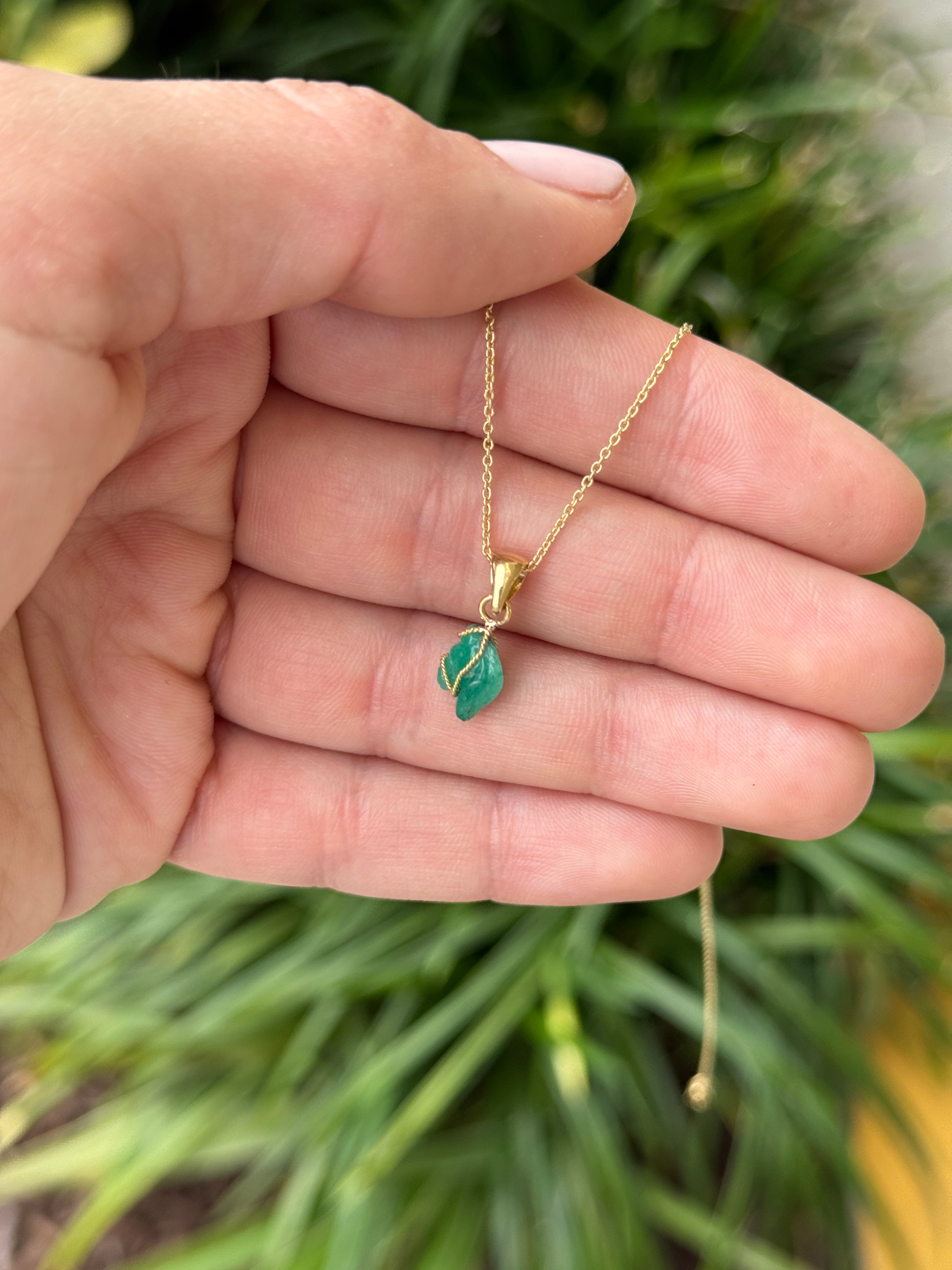 1.40 Carat Chinese New Year- Horse Colombian Emerald 18K Necklace