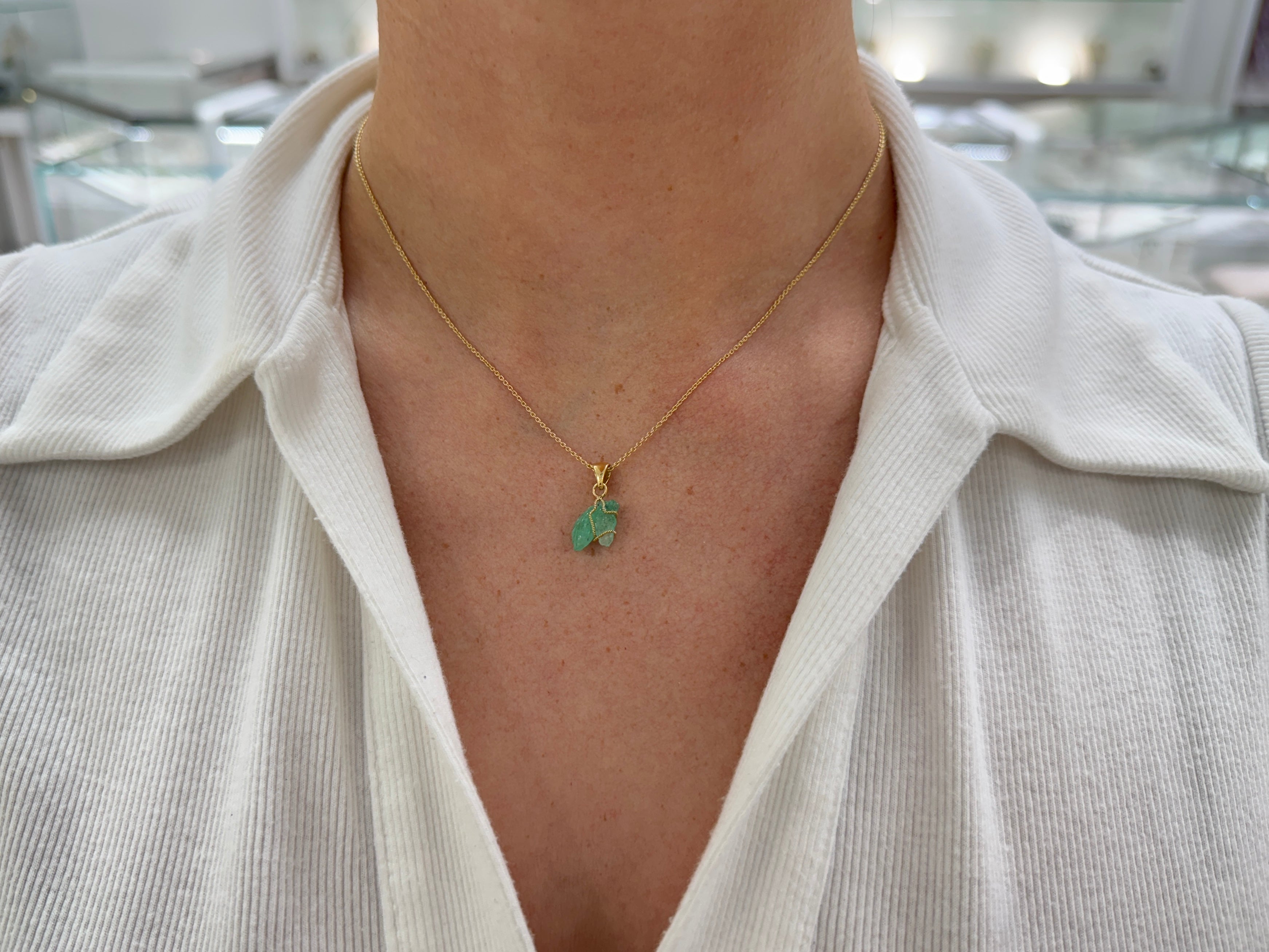 2.79 Carat Chinese New Year- Horse Colombian Emerald 18K Necklace