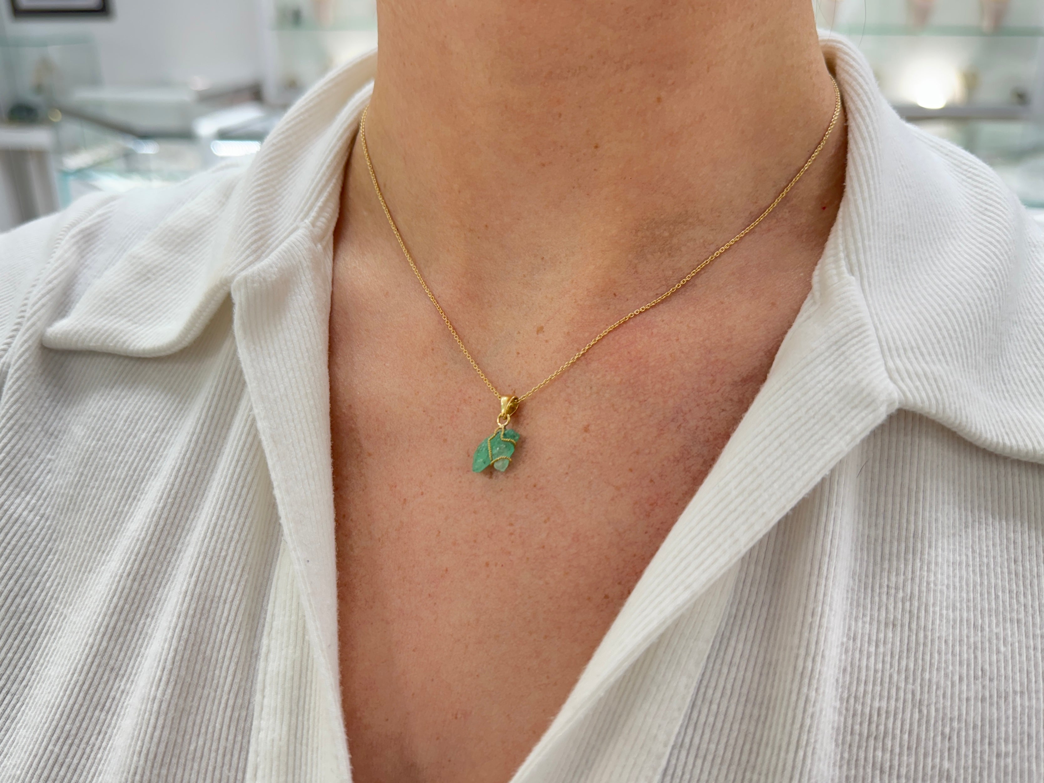 2.79 Carat Chinese New Year- Horse Colombian Emerald 18K Necklace