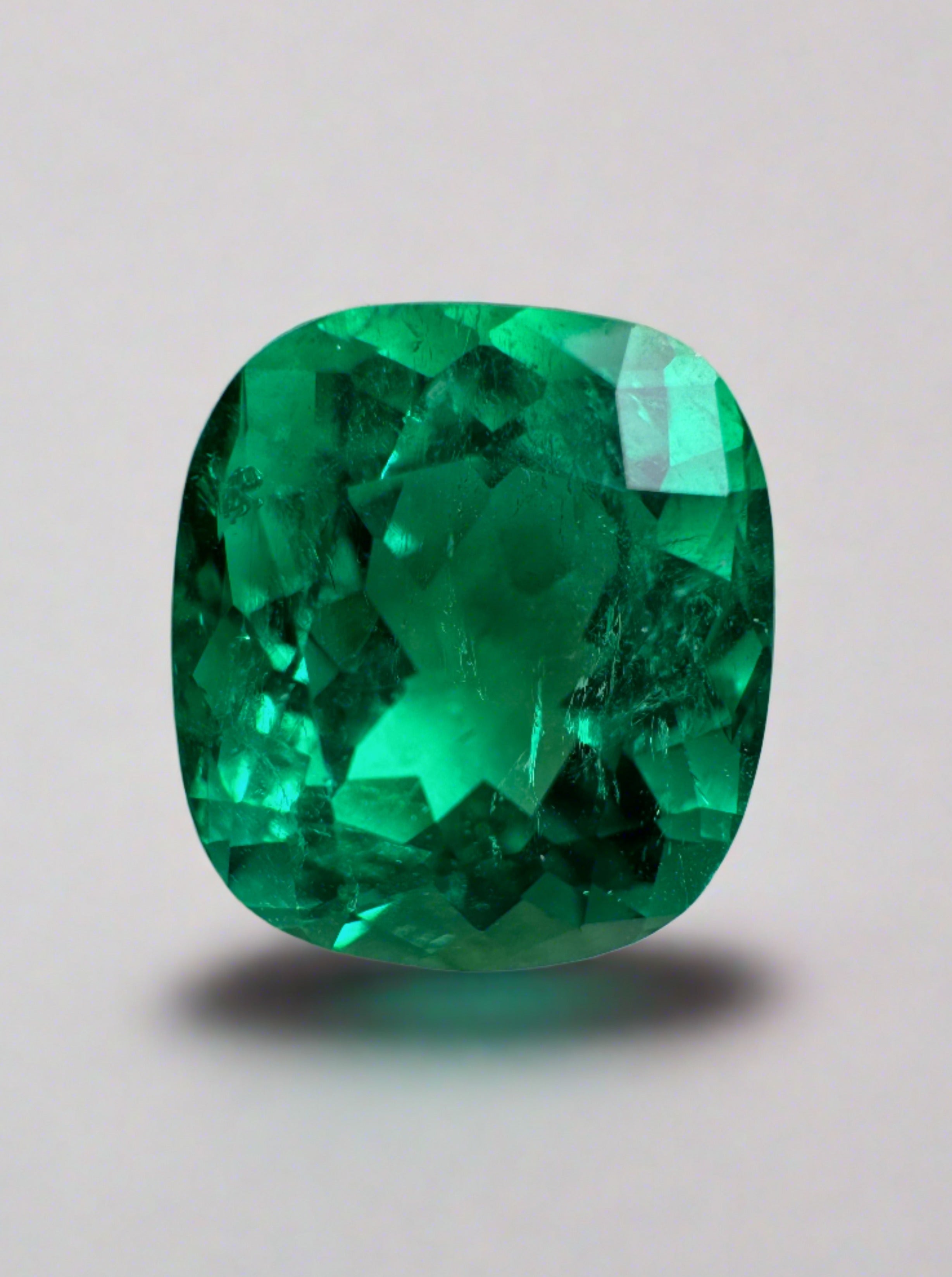 3.55 Carat 10x9 AAA+ Muzo Green Natural Loose Colombian Emerald-Cushion Cut - JR Colombian Emeralds