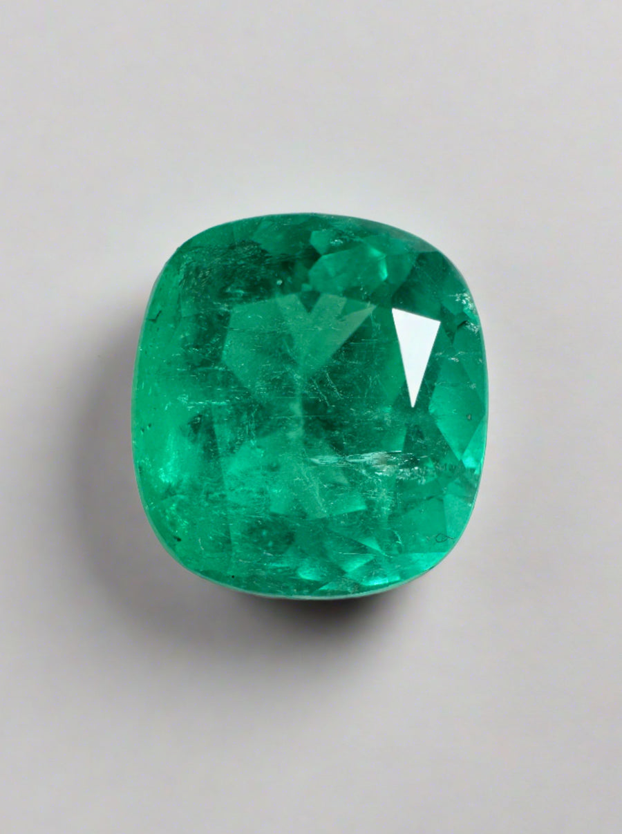 3.75 Carat Medium Green Natural Loose Colombian Emerald-Cushion Cut