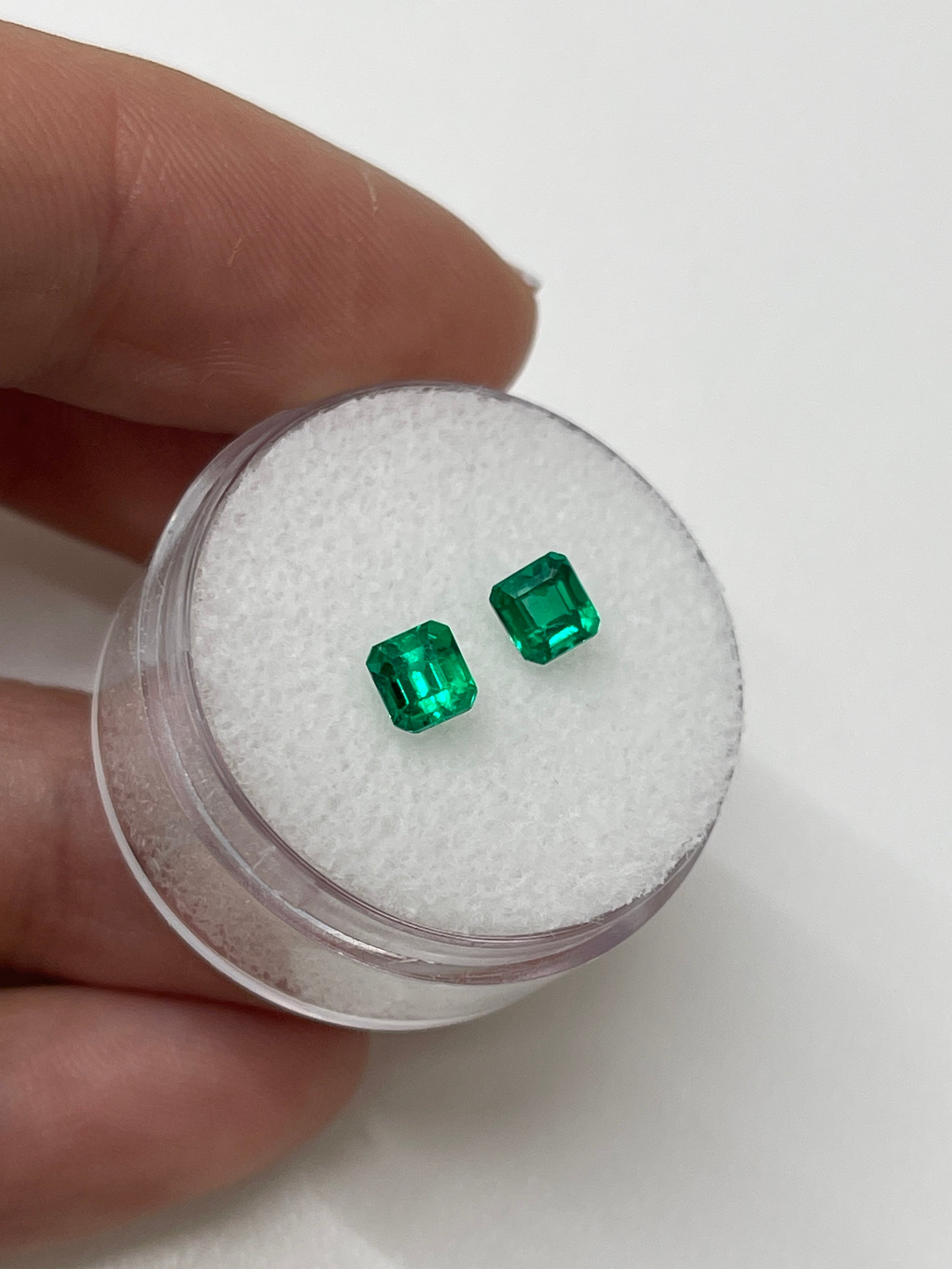 0.64tcw 4x4 Matching AAA+ Muzo Green Loose Colombian Emeralds-Asscher Cut