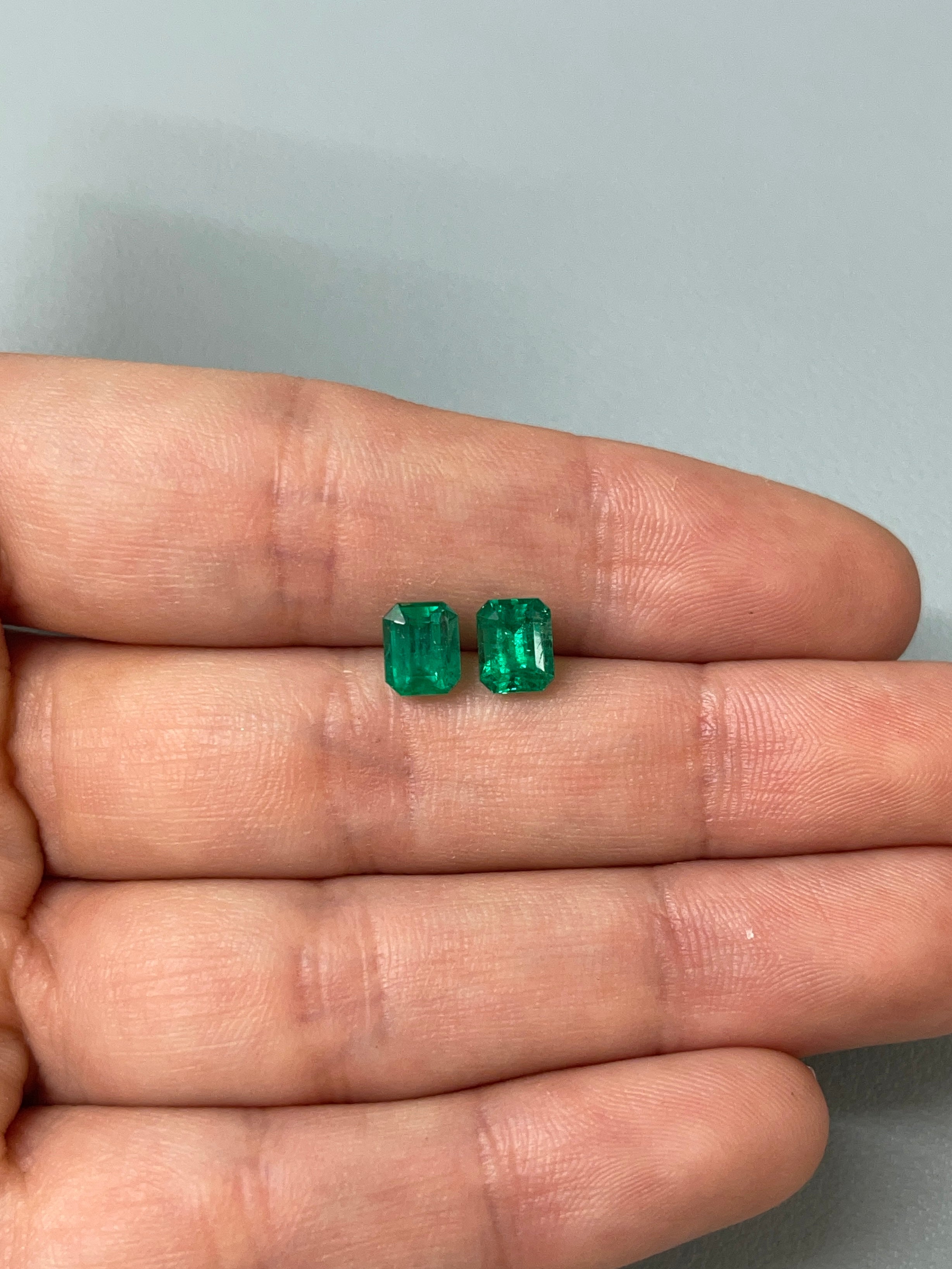 1.86tcw 7x5.5 Muzo Matching Green Loose Colombian Emeralds-Emerald Cut