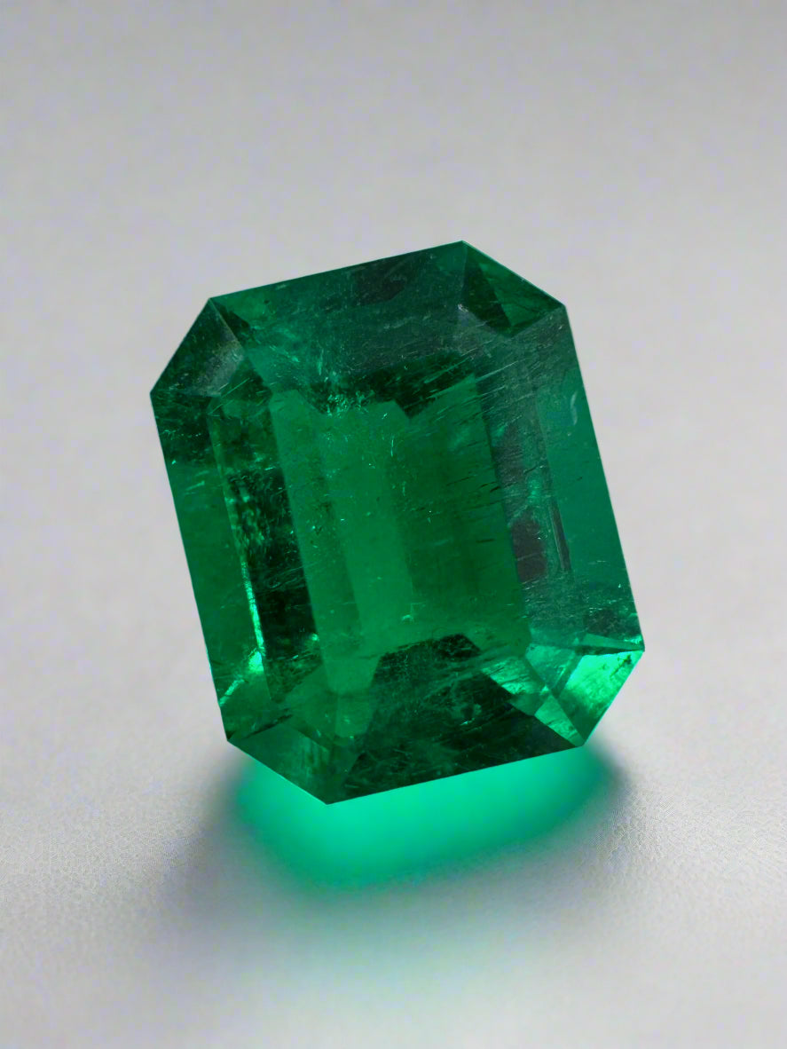 1.98 Carat AAA+ 9x7 Minor Oil Vivid Green Natural Loose Colombian Emerald- Emerald Cut