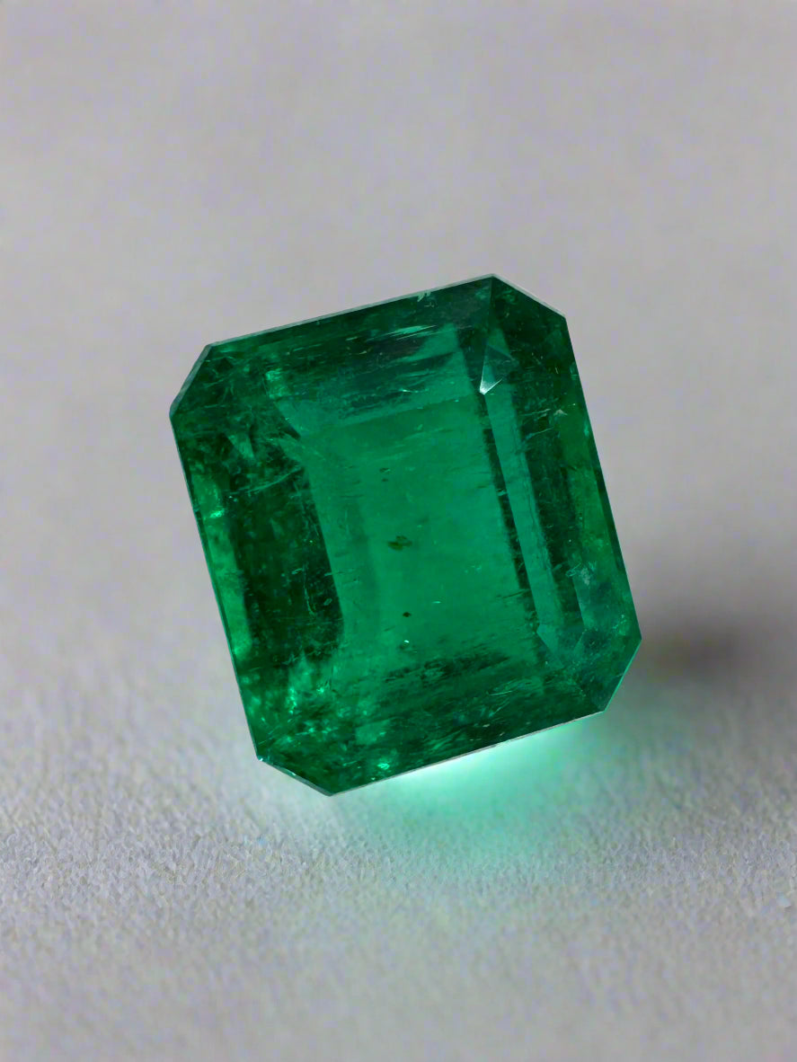 2.09 Carat 7.5x6.5 AAA+ Investment Vivid Natural Loose Colombian Emerald-Emerald Cut - JR Colombian Emeralds