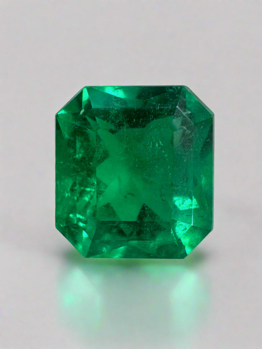 2.14 Carat 8.4x7.8 Vivid Muzo Green Natural Loose Colombian Emerald-Asscher Cut