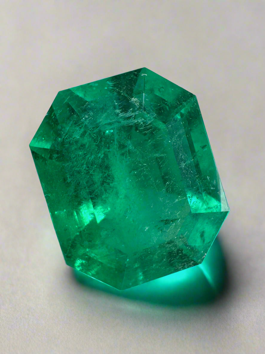5.01 Carat 12x10 Fine Electric Muzo Natural Loose Colombian Emerald-Emerald Cut