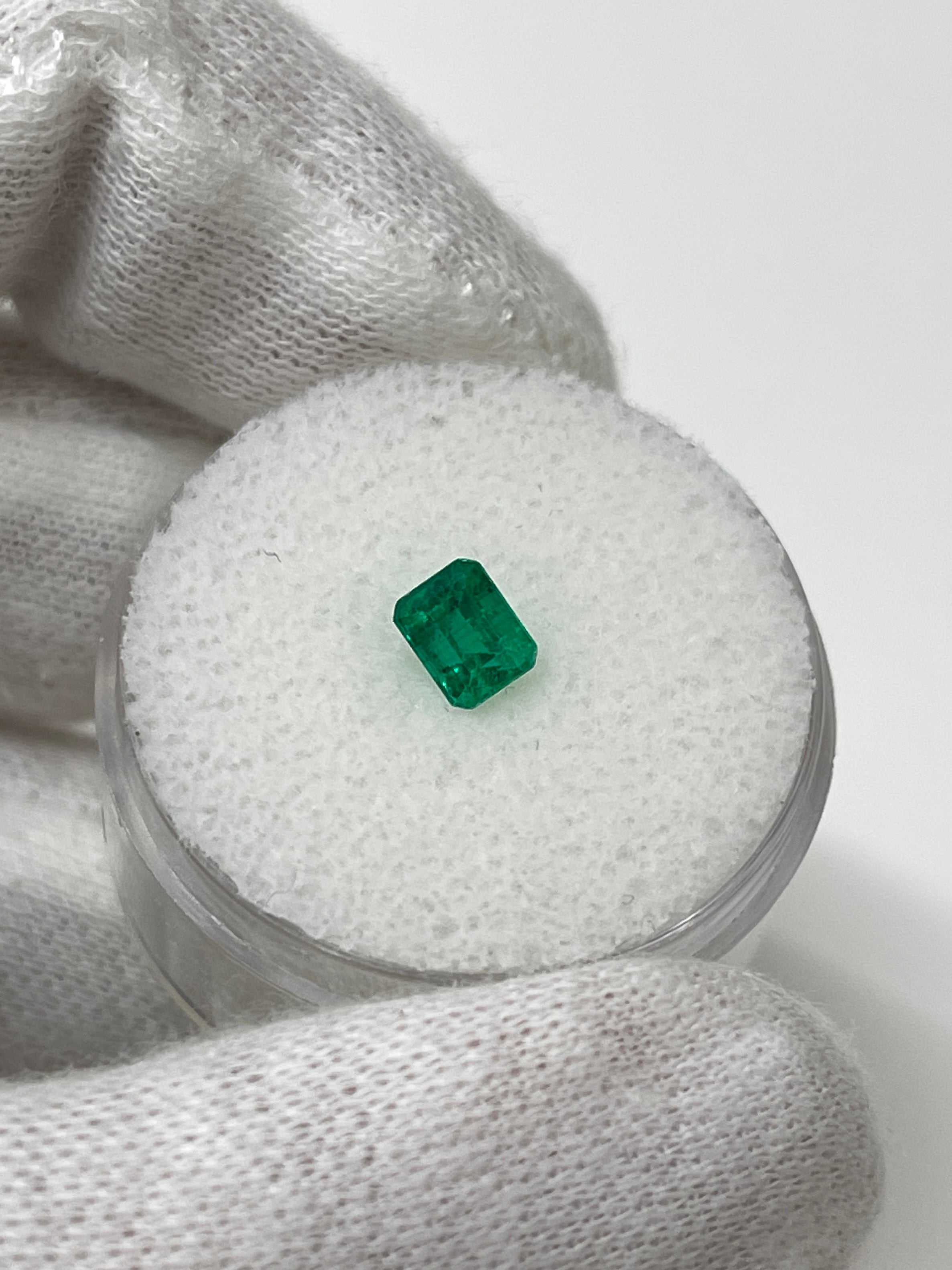 0.62 Carat 5x4 AAA+ Fine Loose Colombian Emerald-Emerald Cut - JR Colombian Emeralds