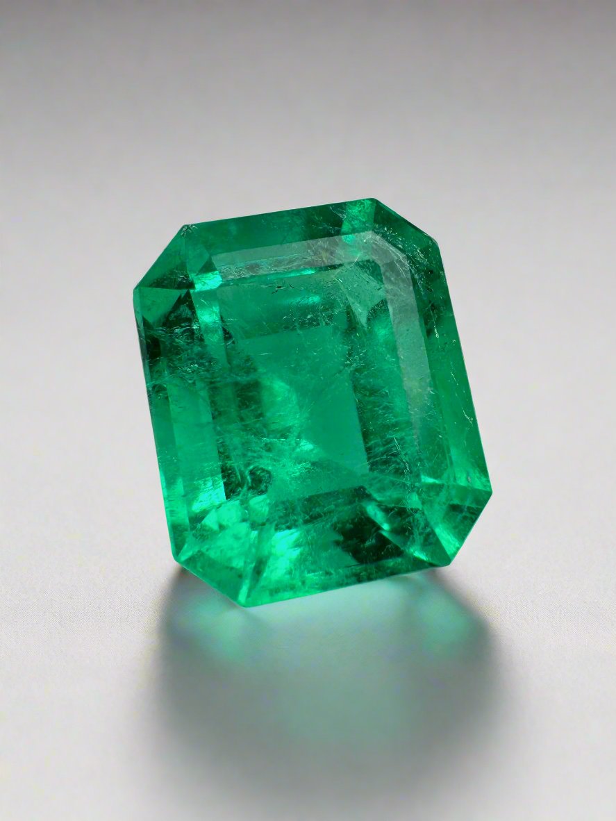 2.63 Carat AAA Muzo Vivid Green Natural Loose Colombian Emerald- Emerald Cut