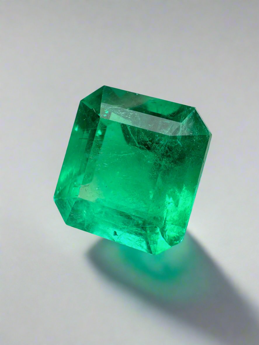 2.90 Carat Vivid Green Natural Loose Colombian Emerald- Emerald Cut