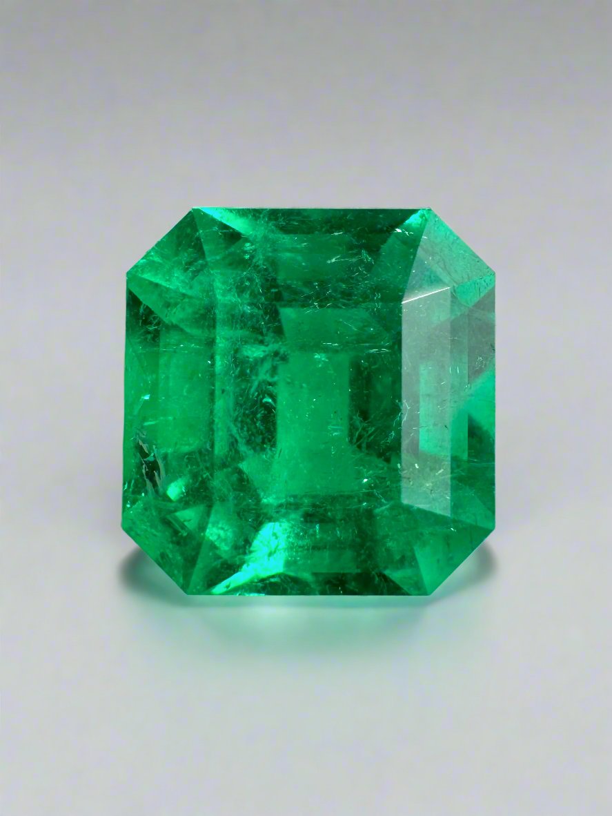 3.37 Carat AAA Vivid Muzo Natural Loose Colombian Emerald-Asscher Cut