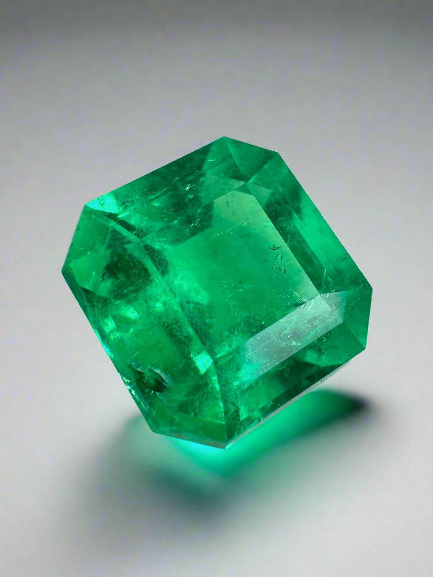 3.37 Carat AAA Vivid Muzo Natural Loose Colombian Emerald-Asscher Cut