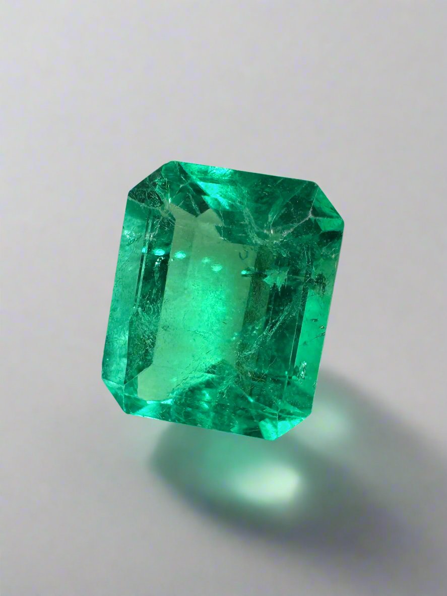 2.27 Carat Muzo Medium Green Natural Loose Colombian Emerald- Emerald Cut