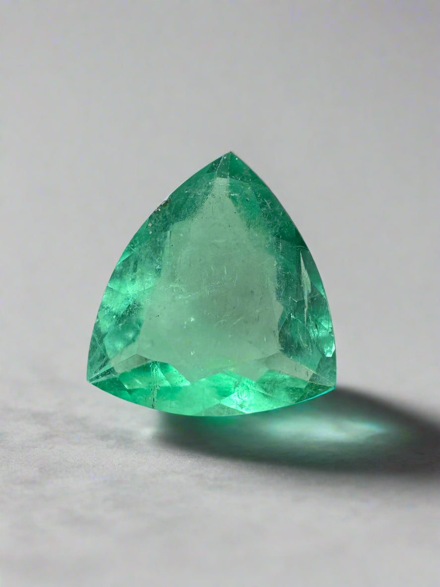 1.70 carat Natural Loose Colombian Emerald- Trillion Cut