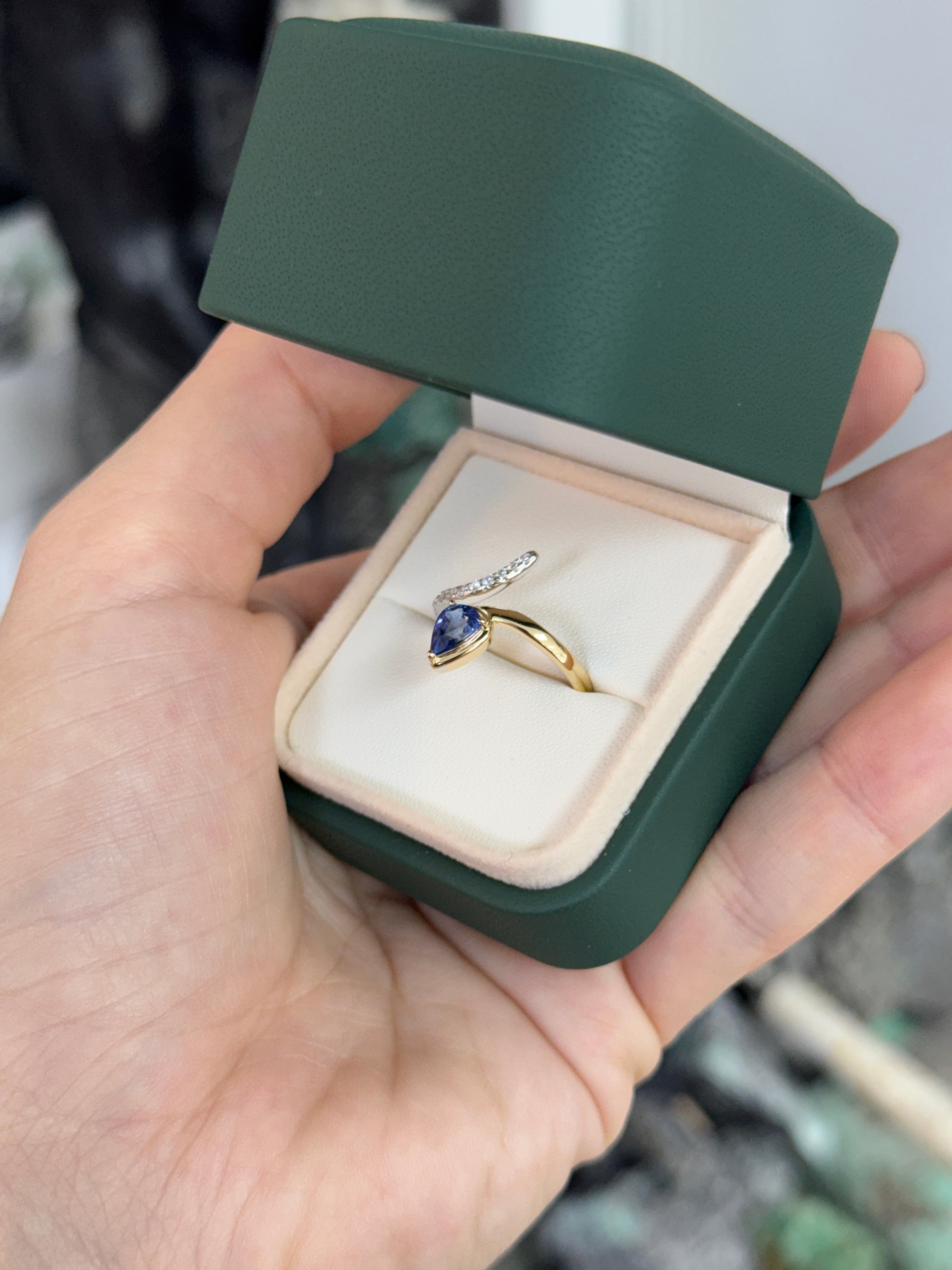 Custom two toned 14K gold Sapphire & Diamond Snake