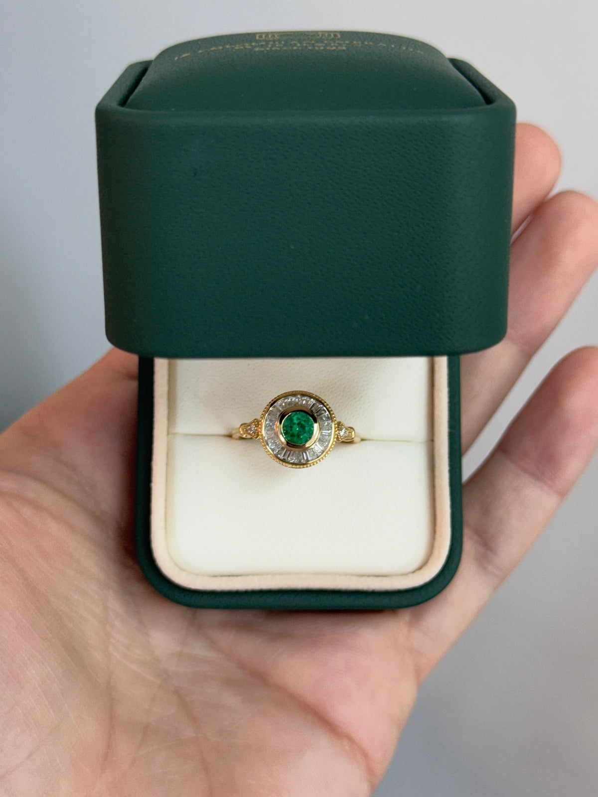 1.25tcw Colombian Emerald & Diamond Ballerina Ring 14K
