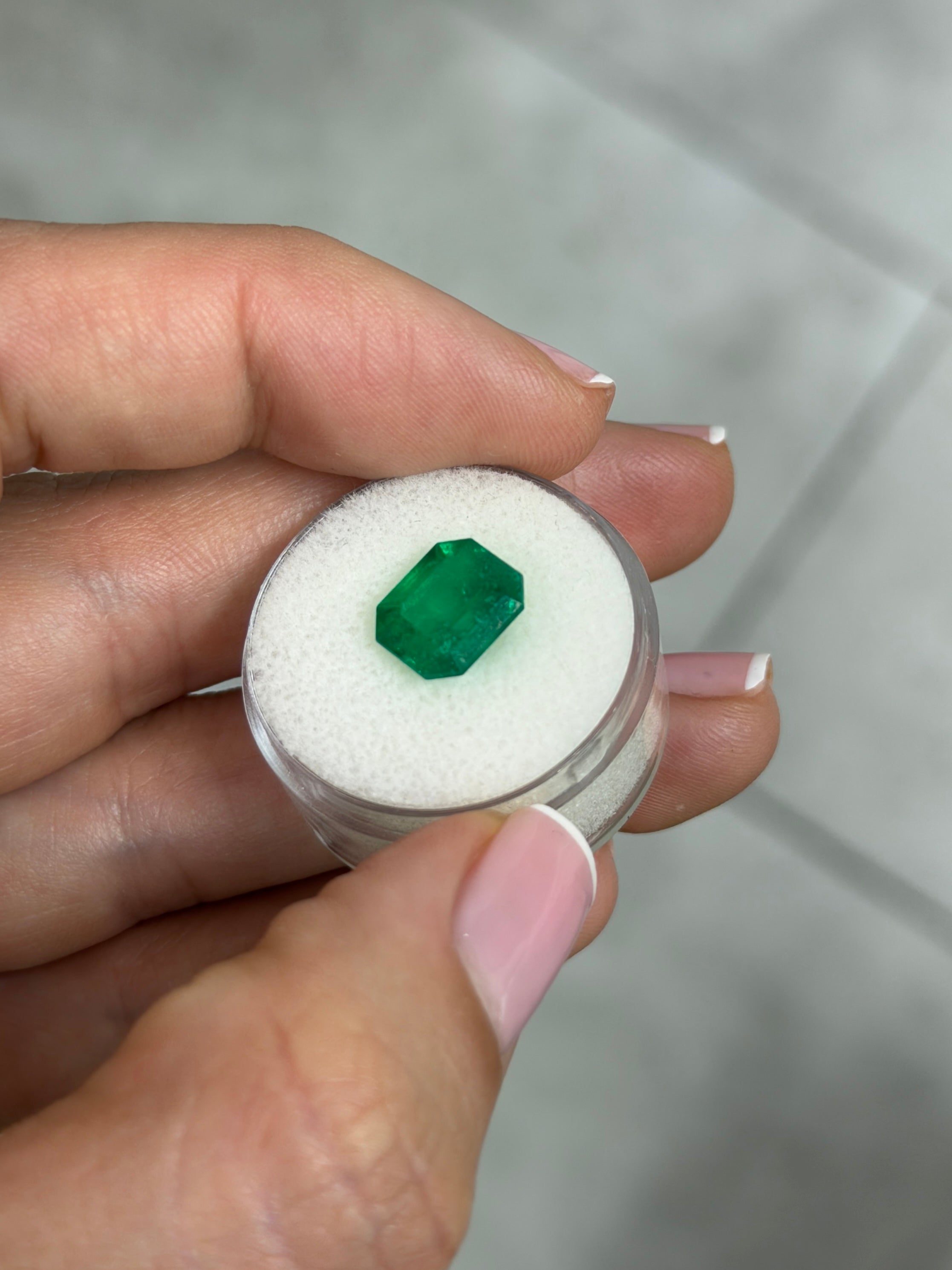 3.26 Carat AAA Vivid Jungle Green Muzo Natural Loose Colombian Emerald-Emerald Cut