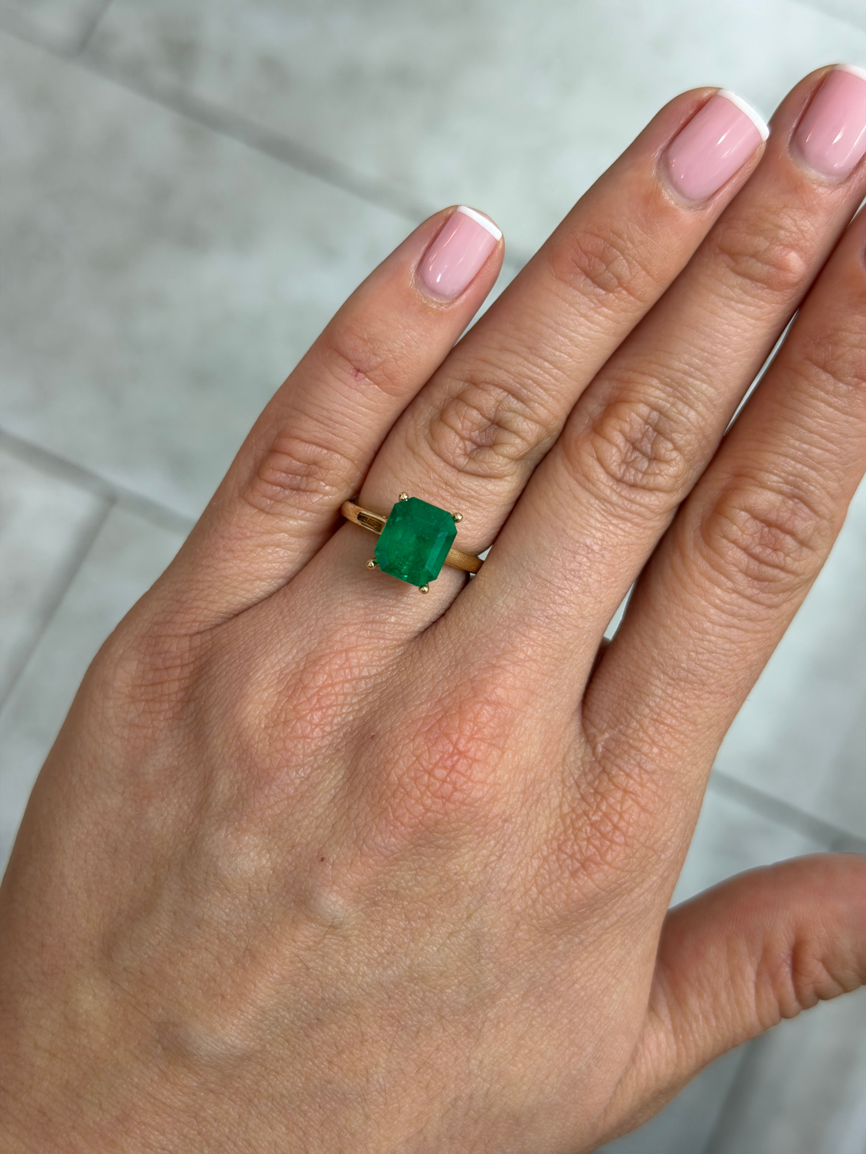 3.26 Carat AAA Vivid Jungle Green Muzo Natural Loose Colombian Emerald-Emerald Cut