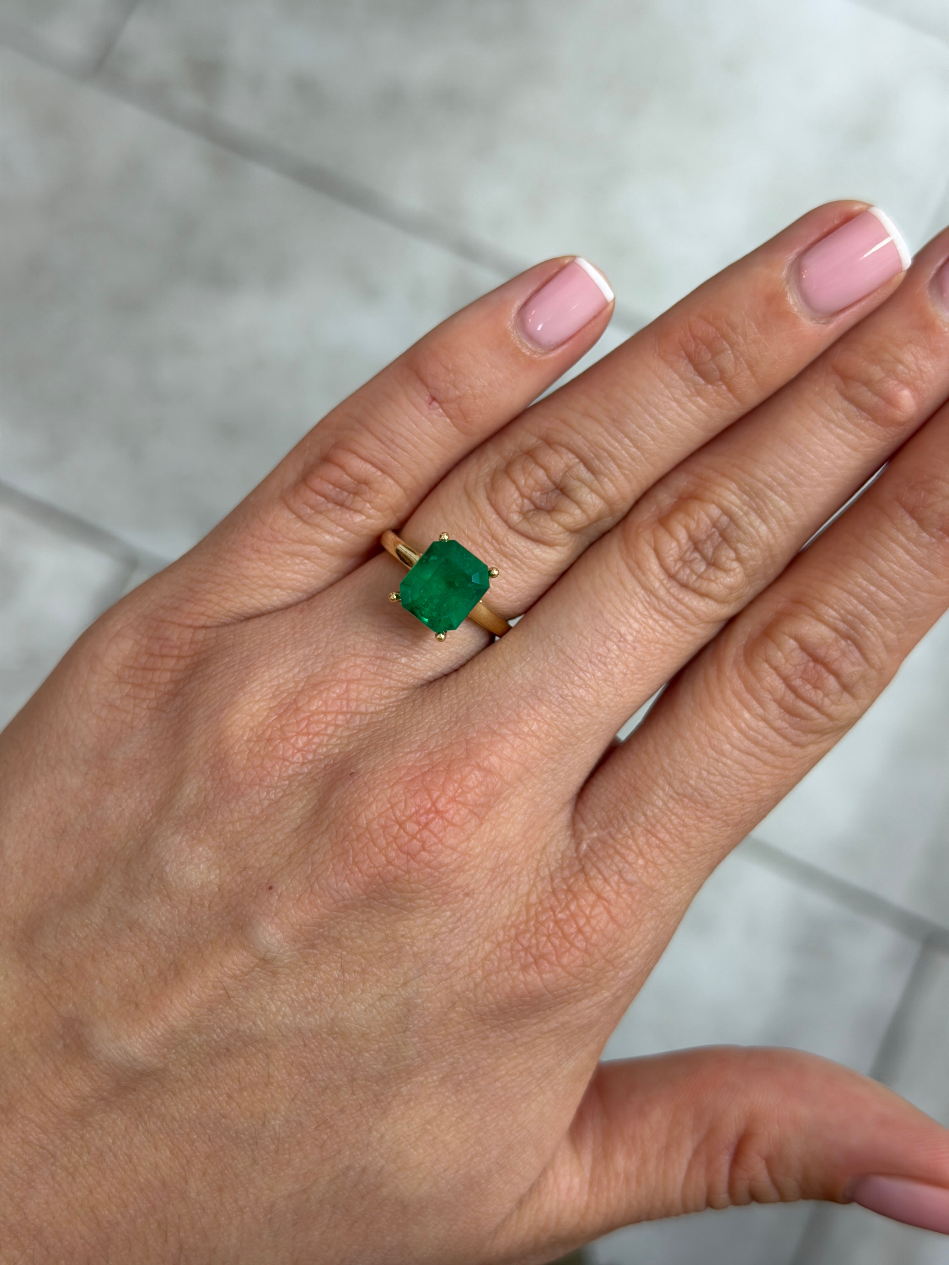 3.26 Carat AAA Vivid Jungle Green Muzo Natural Loose Colombian Emerald-Emerald Cut