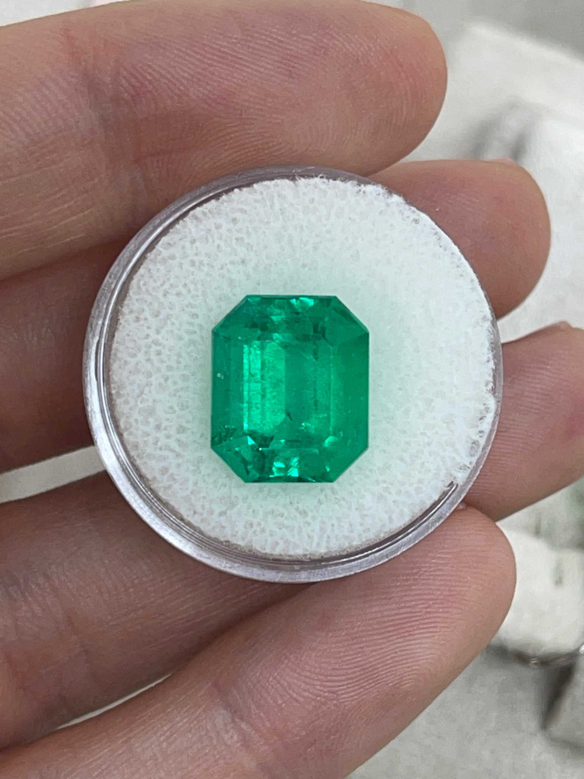 8.40 Carat 13x11 AAA+ Fine Loose Colombian Emerald-Emerald Cut - JR Colombian Emeralds