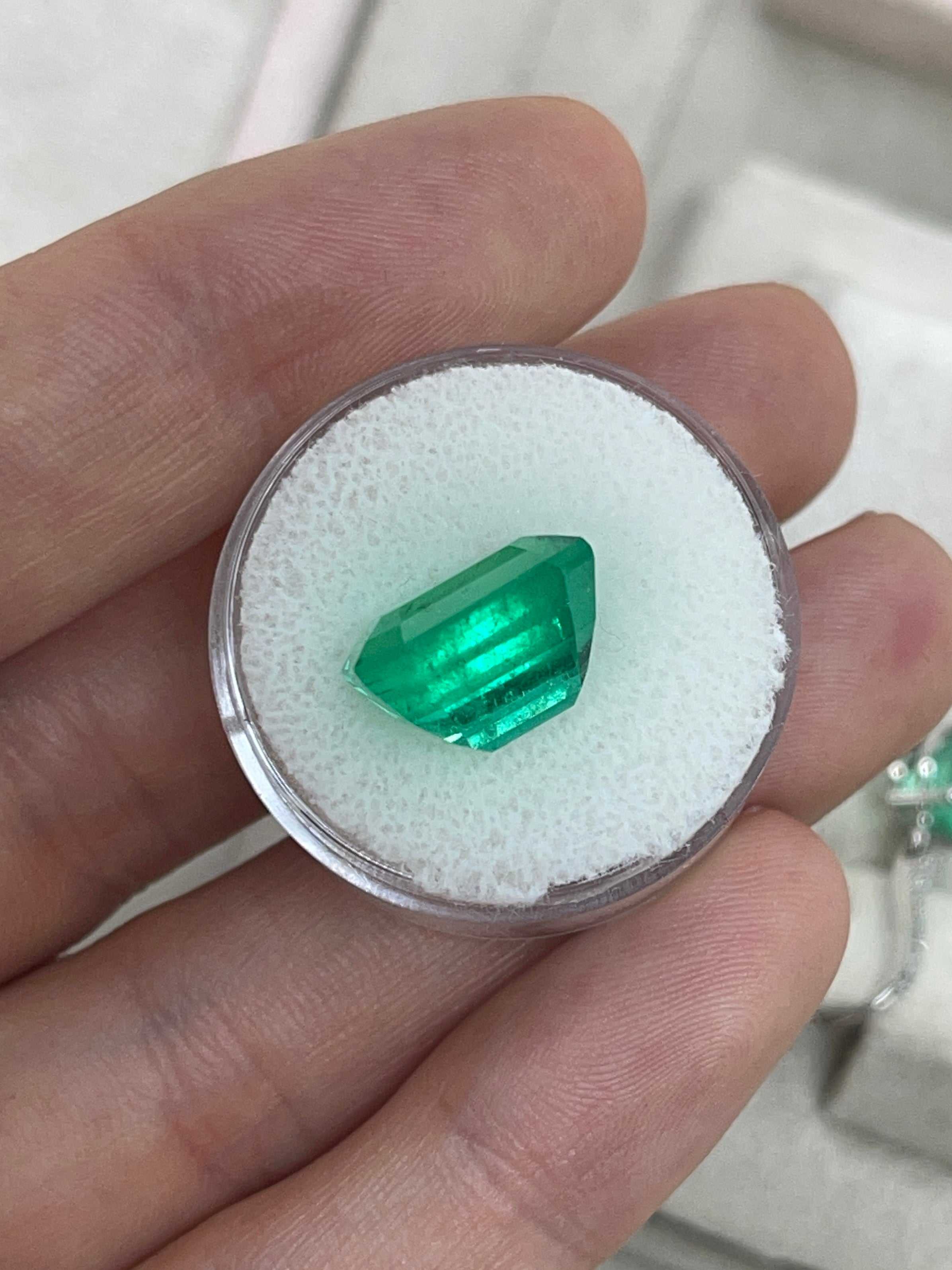 8.40 Carat 13x11 AAA+ Fine Loose Colombian Emerald-Emerald Cut - JR Colombian Emeralds