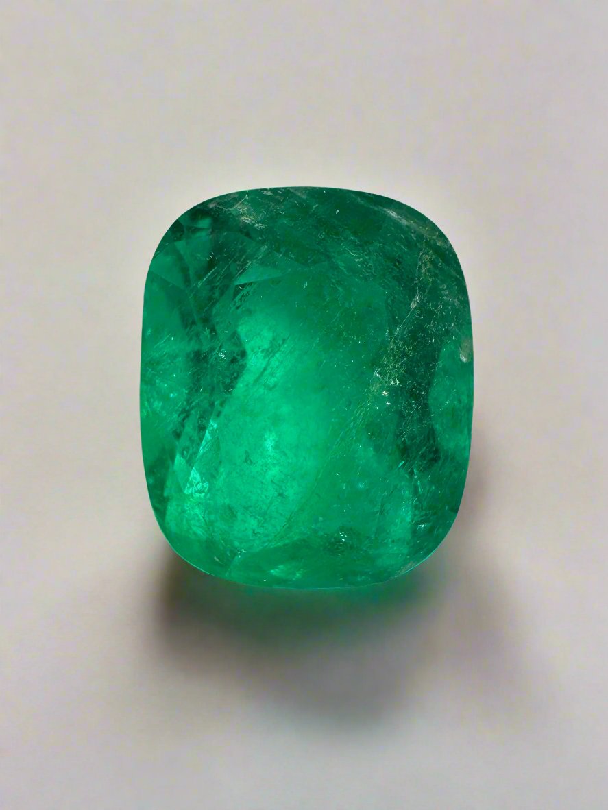 4.45 Carat 11x9 Vivid Muzo Green Natural Loose Colombian Emerald- Cushion Cut