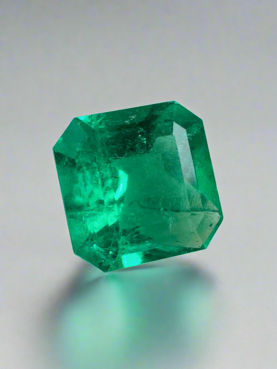 2.15 Carat 8.2x8.2 Muzo Vivid Green Natural Loose Colombian Emerald- Asscher Cut