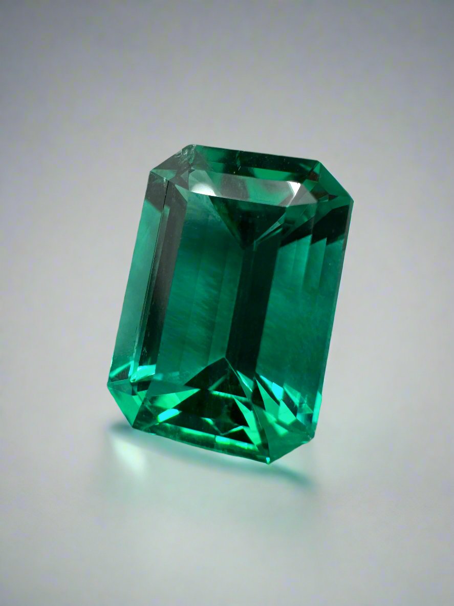 4.10 Carat AAA+ Crystal Clean Vivid Bluish Green Natural Loose Brazilian Emerald