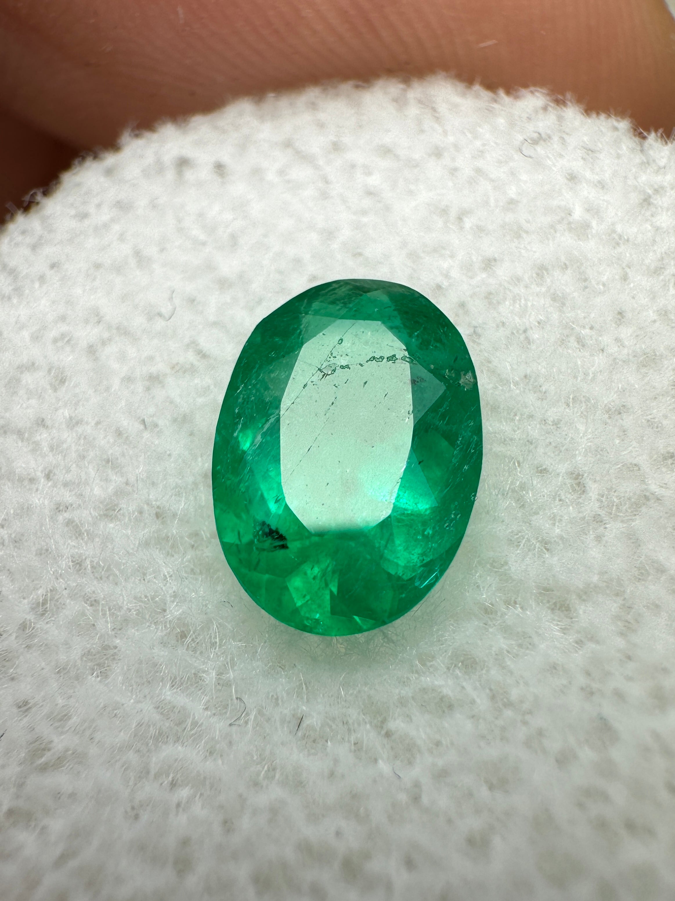 1.20 Carat GIA Certified 9x6 Elongated Dark Green Natural Loose Colombian Emerald-Oval Cut - JR Colombian Emeralds