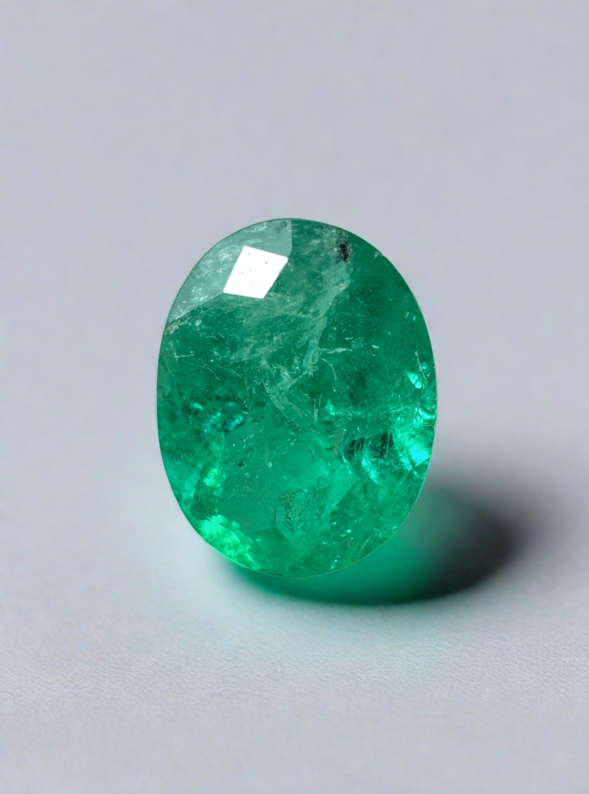 1.87 Carat 9x7 Medium Green Natural Loose Colombian Emerald-Oval Cut - JR Colombian Emeralds